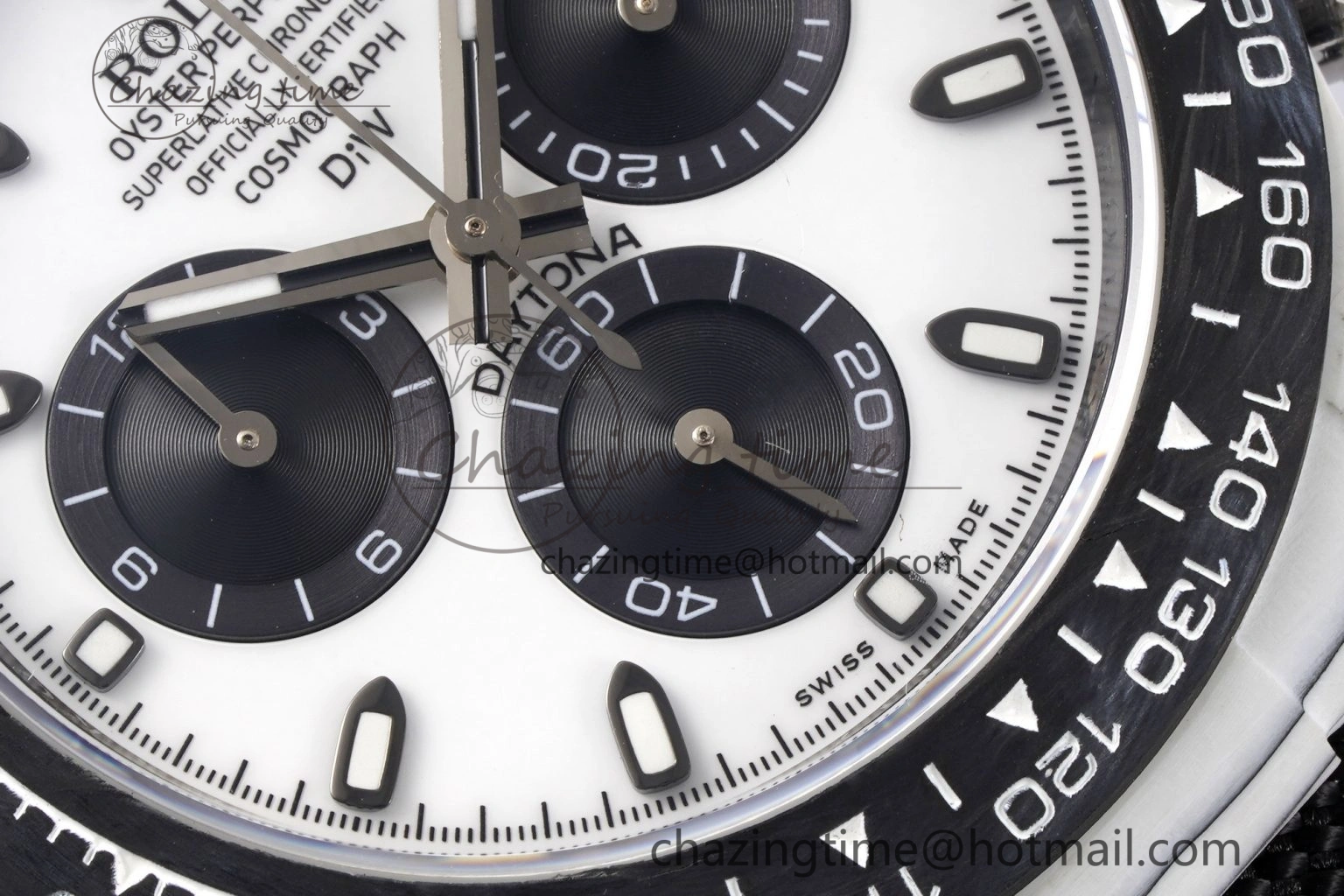 Daytona DIW White Carbon Case and Bezel Noob Best Edition White Black Dial on Black Nylon Strap SA4130