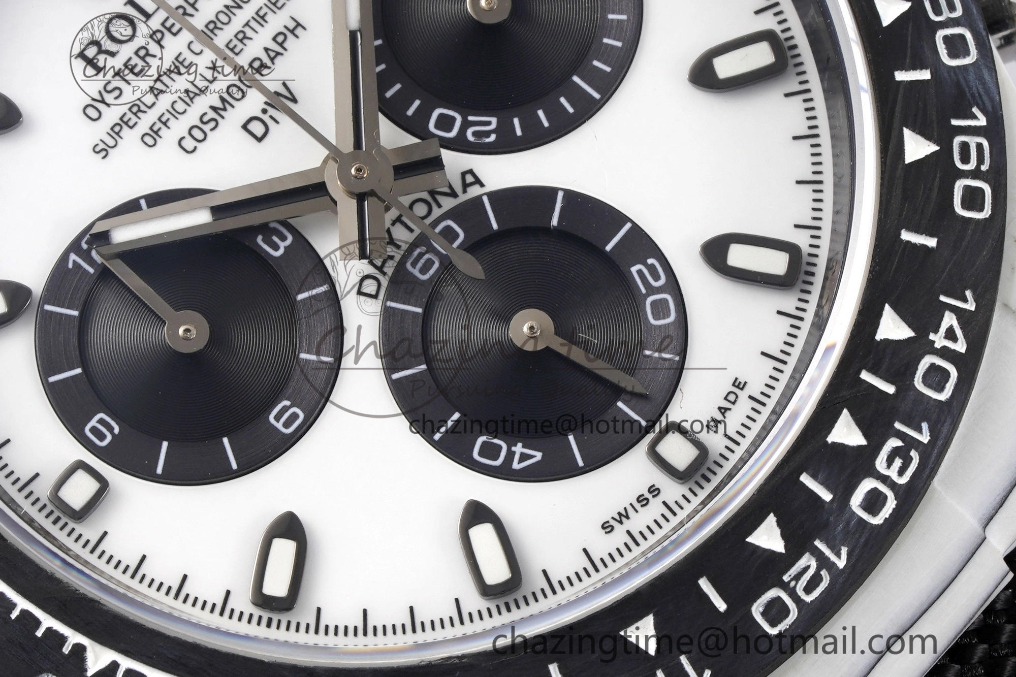 Daytona DIW White Carbon Case and Bezel Noob Best Edition White Black Dial on Black Nylon Strap SA4130