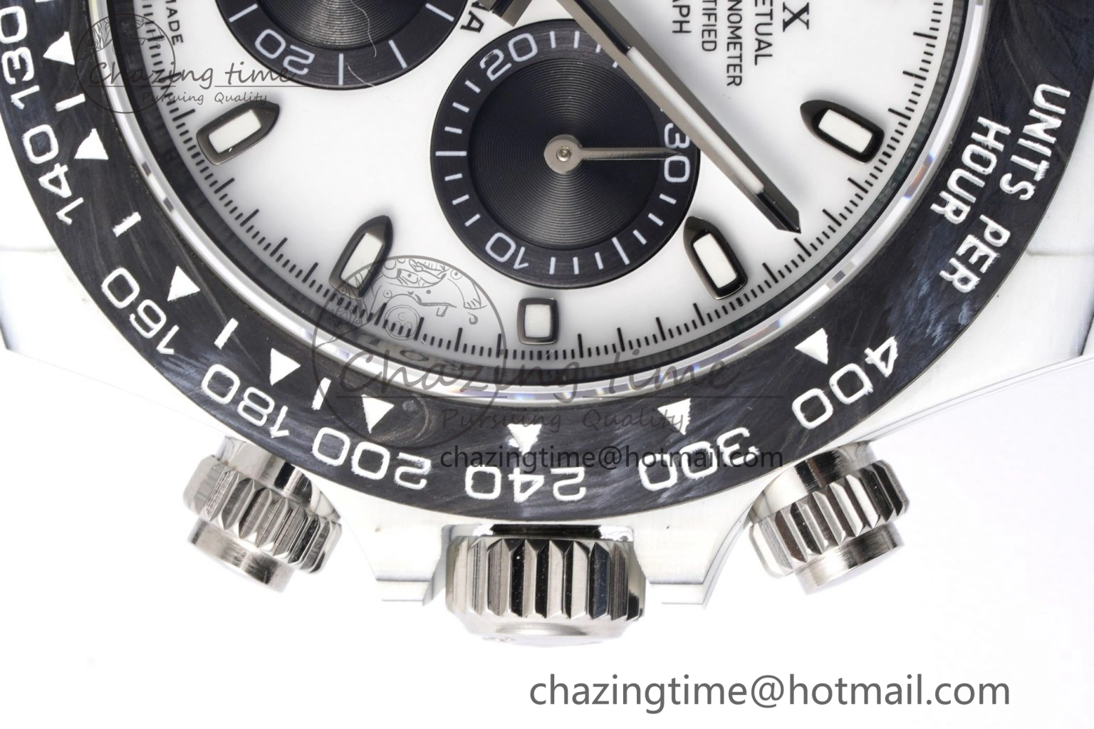 Daytona DIW White Carbon Case and Bezel Noob Best Edition White Black Dial on Black Nylon Strap SA4130