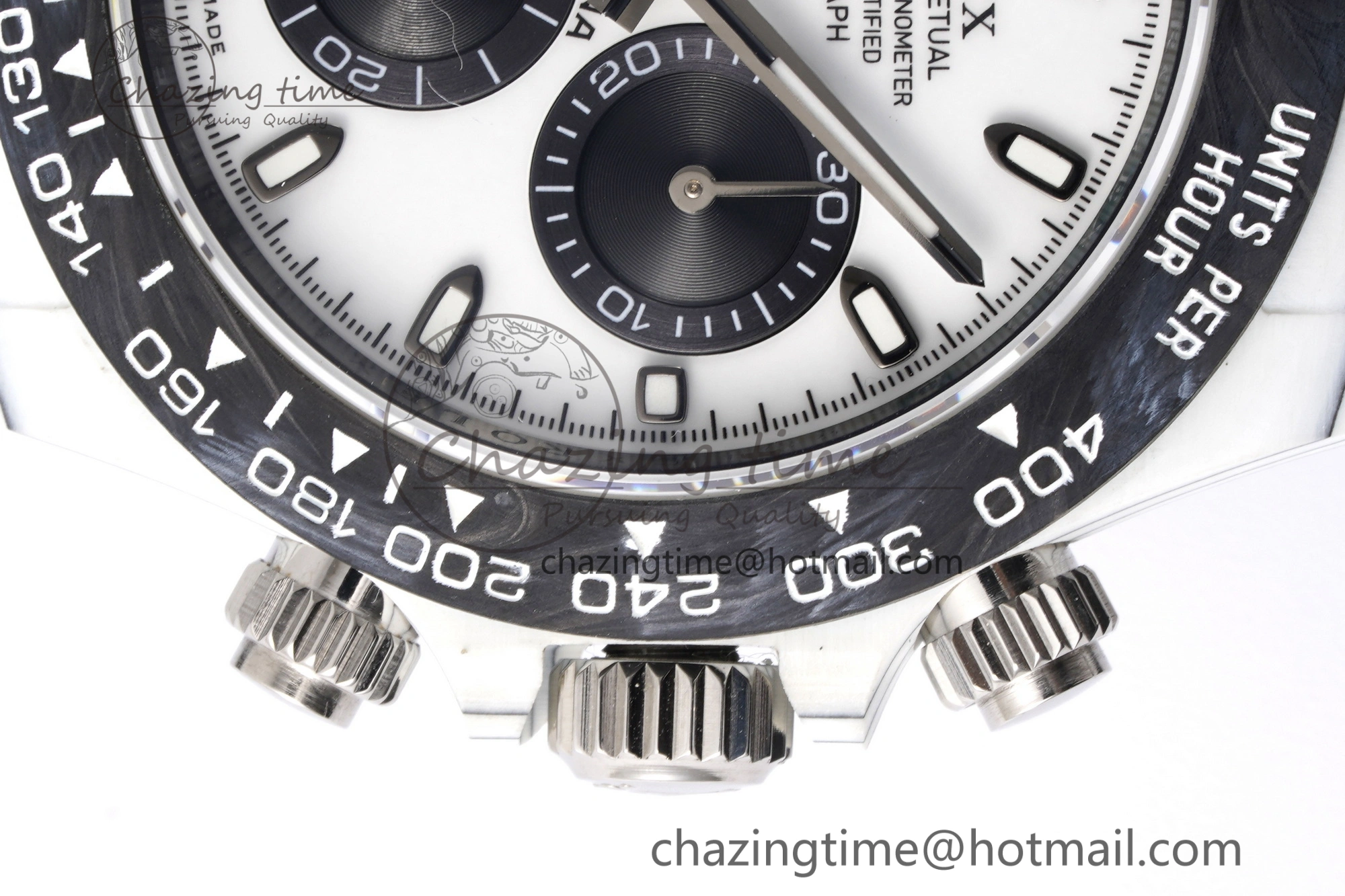 Daytona DIW White Carbon Case and Bezel Noob Best Edition White Black Dial on Black Nylon Strap SA4130