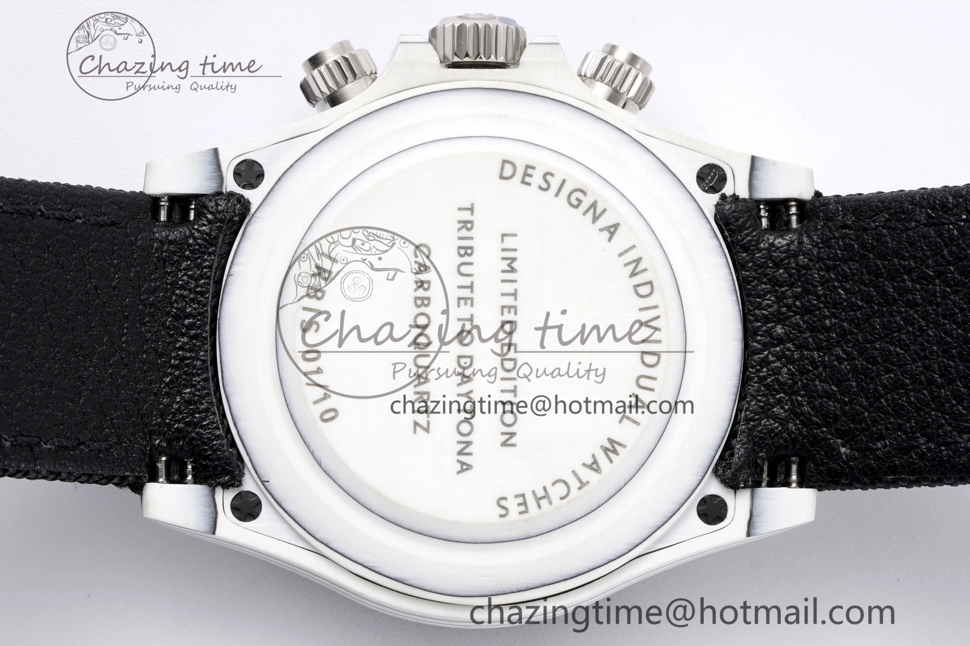 Daytona DIW White Carbon Case and Bezel Noob Best Edition White Black Dial on Black Nylon Strap SA4130