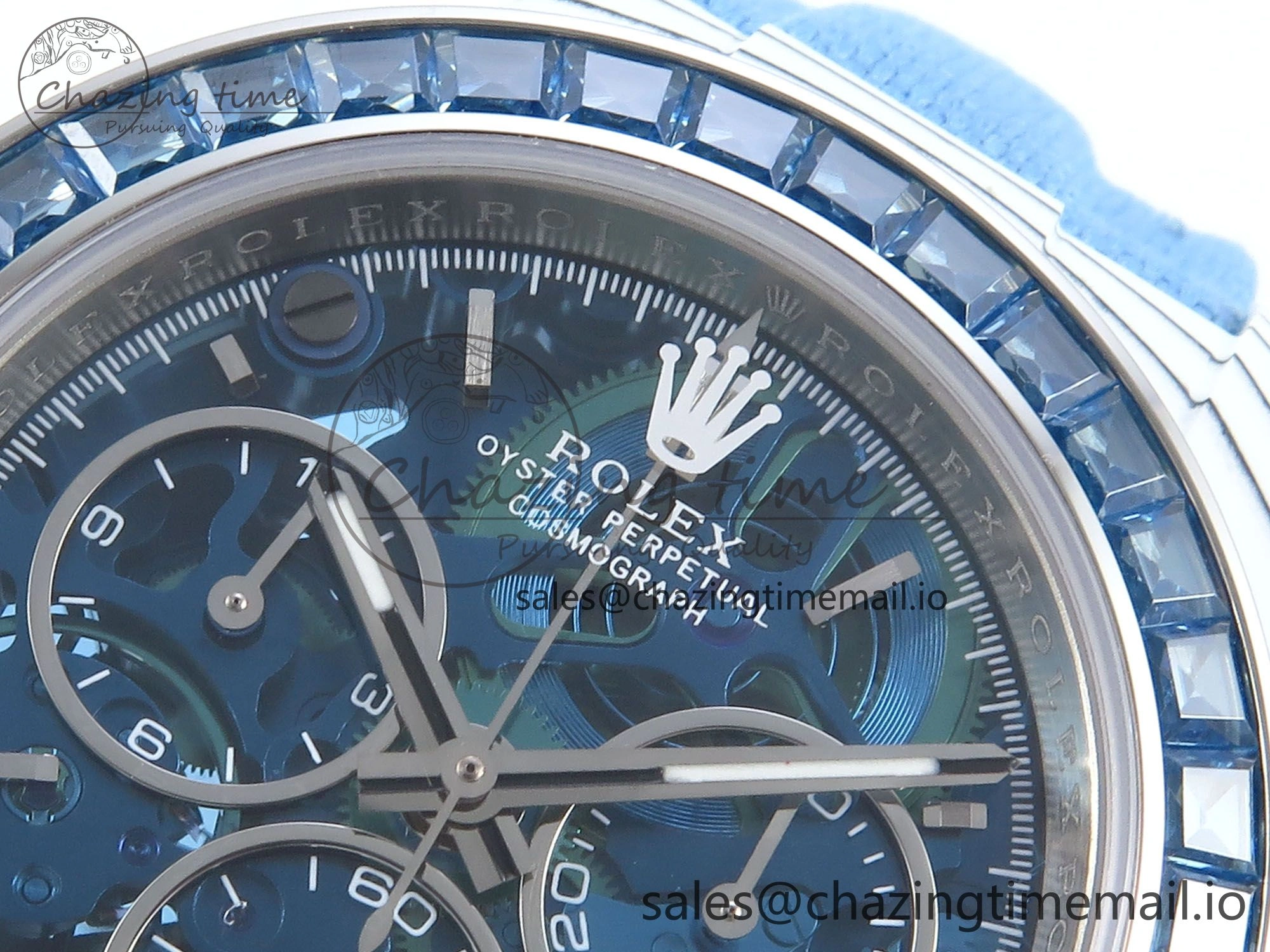 Daytona DIW White Carbon DIWF Best Edition Skeleton Dial on Blue Nylon Strap DD4801