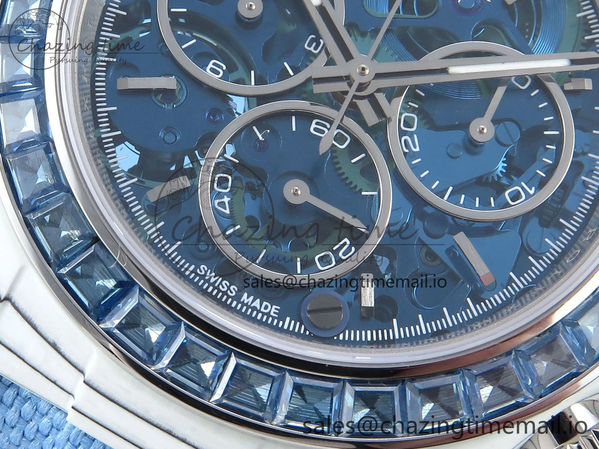 Daytona DIW White Carbon DIWF Best Edition Skeleton Dial on Blue Nylon Strap DD4801