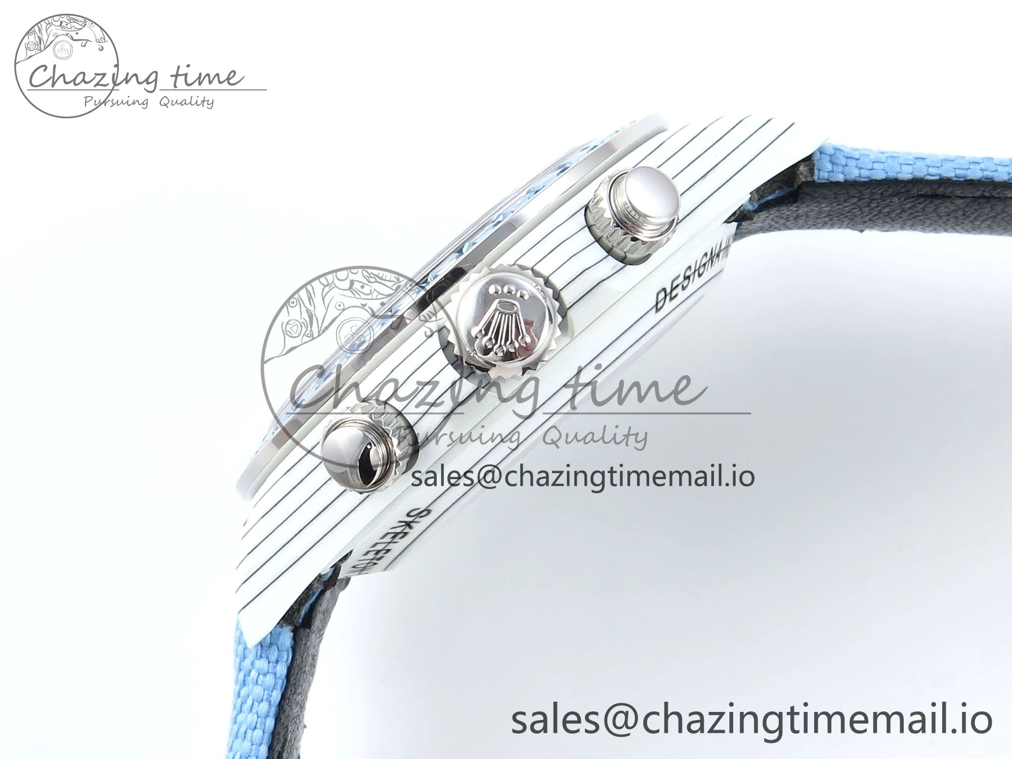 Daytona DIW White Carbon DIWF Best Edition Skeleton Dial on Blue Nylon Strap DD4801