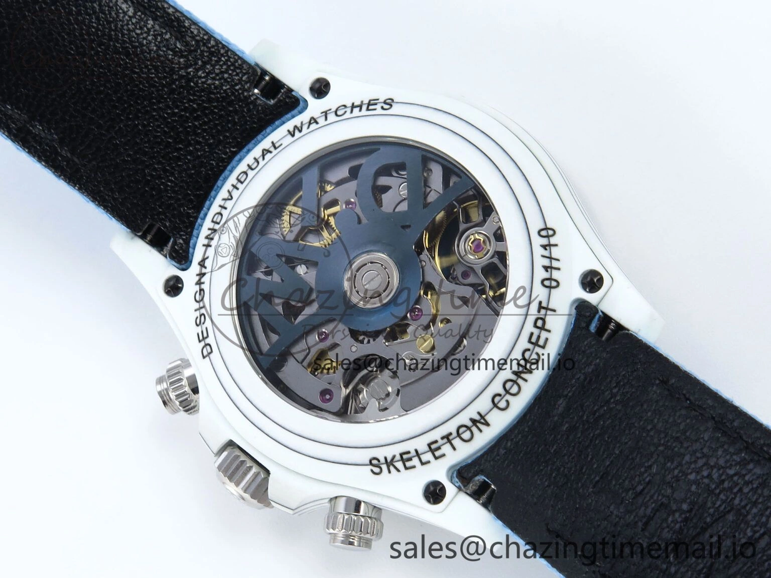 Daytona DIW White Carbon DIWF Best Edition Skeleton Dial on Blue Nylon Strap DD4801