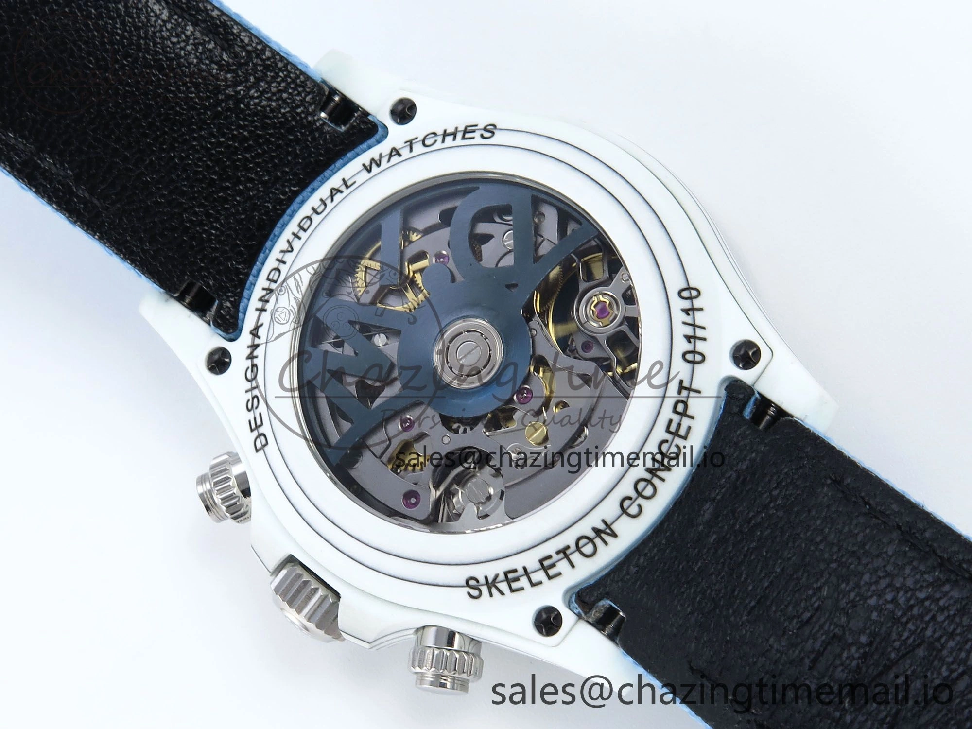 Daytona DIW White Carbon DIWF Best Edition Skeleton Dial on Blue Nylon Strap DD4801