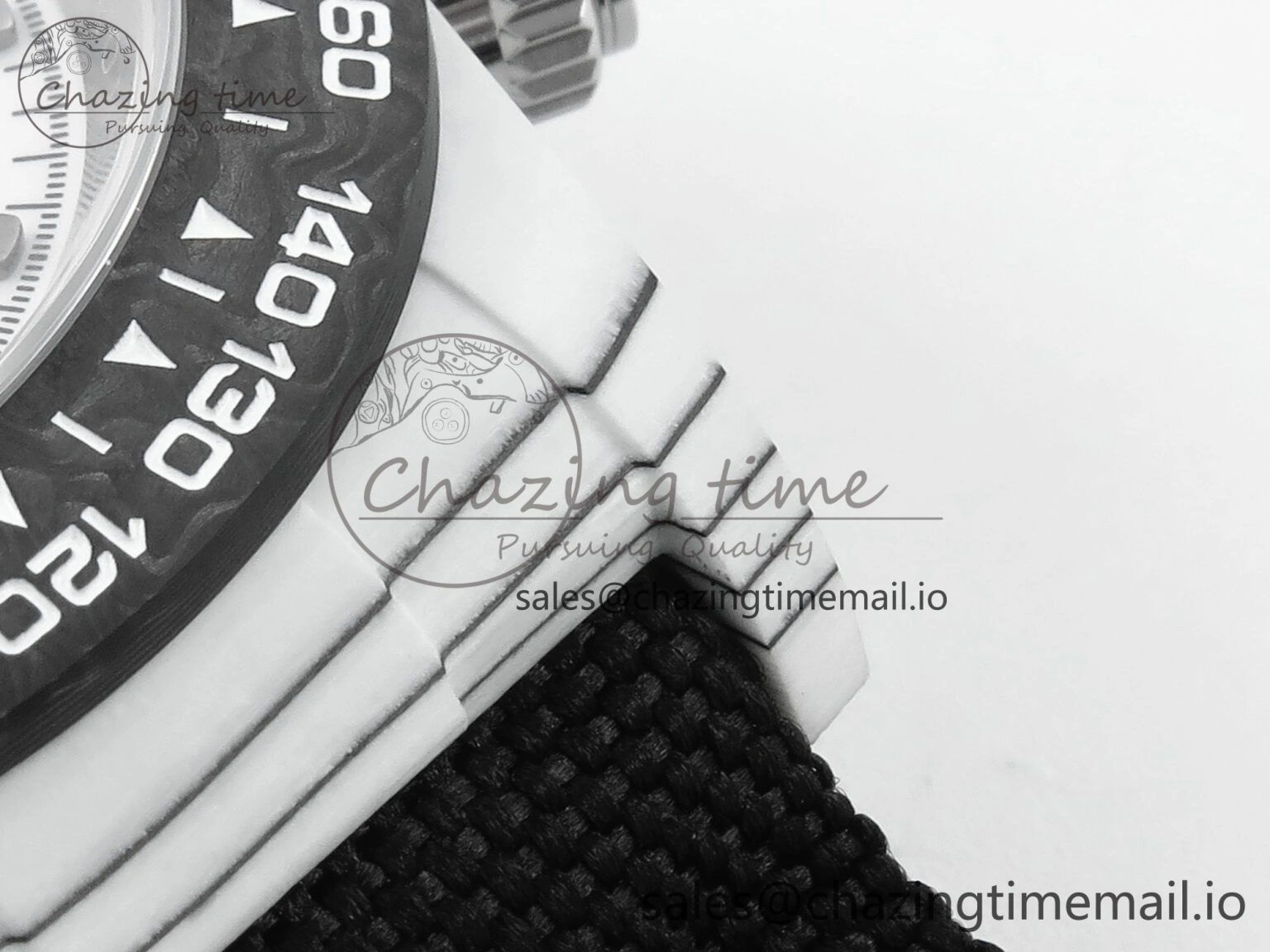 Daytona DIW White Carbon DIWF Best Edition White Black Dial on Black Nylon Strap DD4801