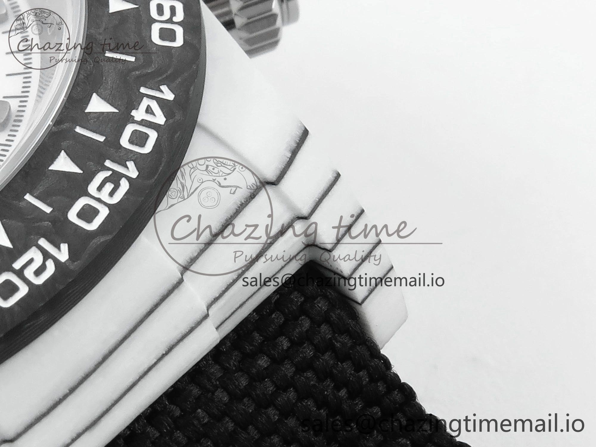 Daytona DIW White Carbon DIWF Best Edition White Black Dial on Black Nylon Strap DD4801