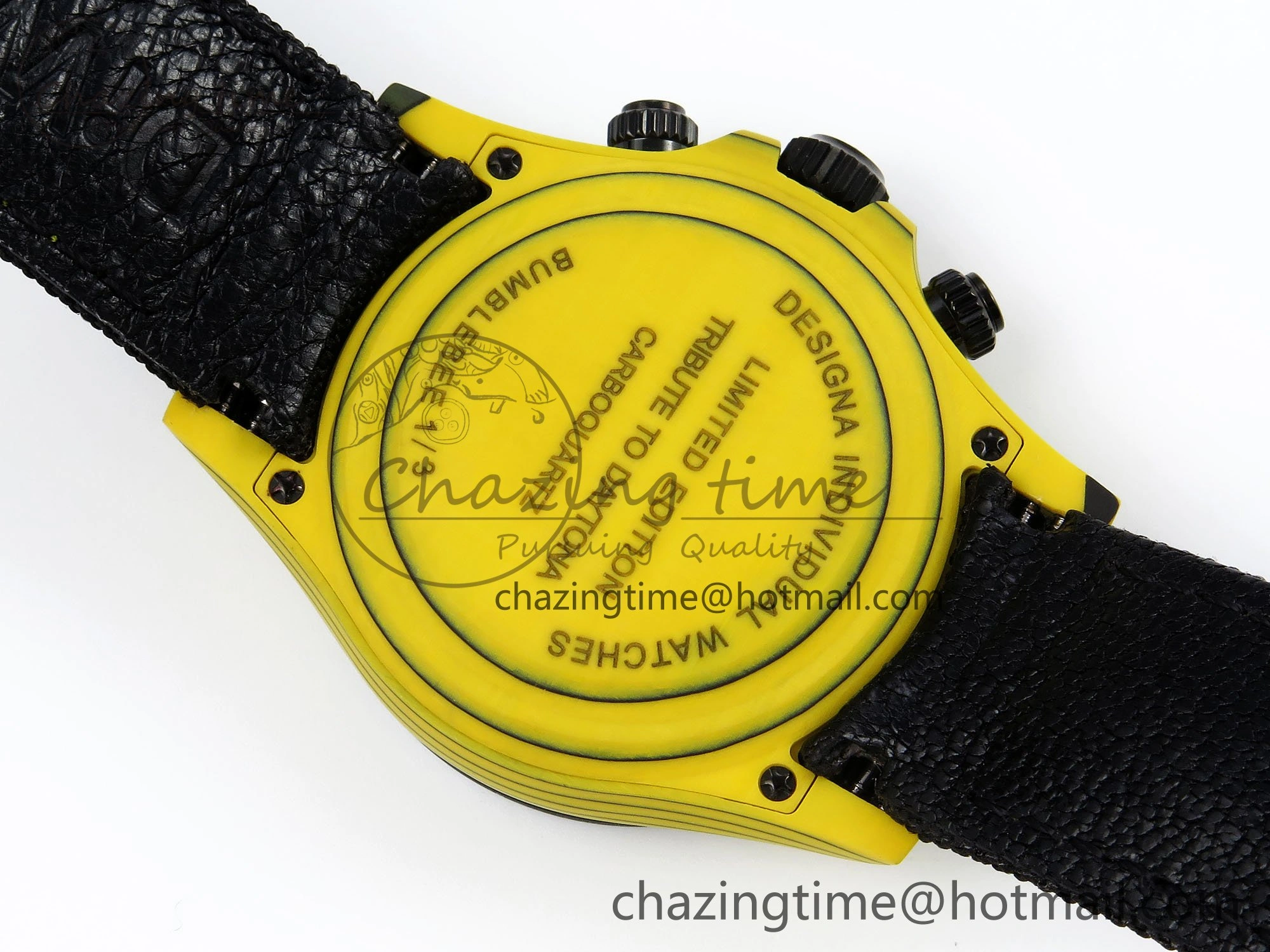 Daytona DIW Yellow Carbon Case DIWF Edition Black White Dial on Black Nylon Strap A7750