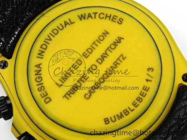 Daytona DIW Yellow Carbon Case DIWF Edition Black White Dial on Black Nylon Strap A7750