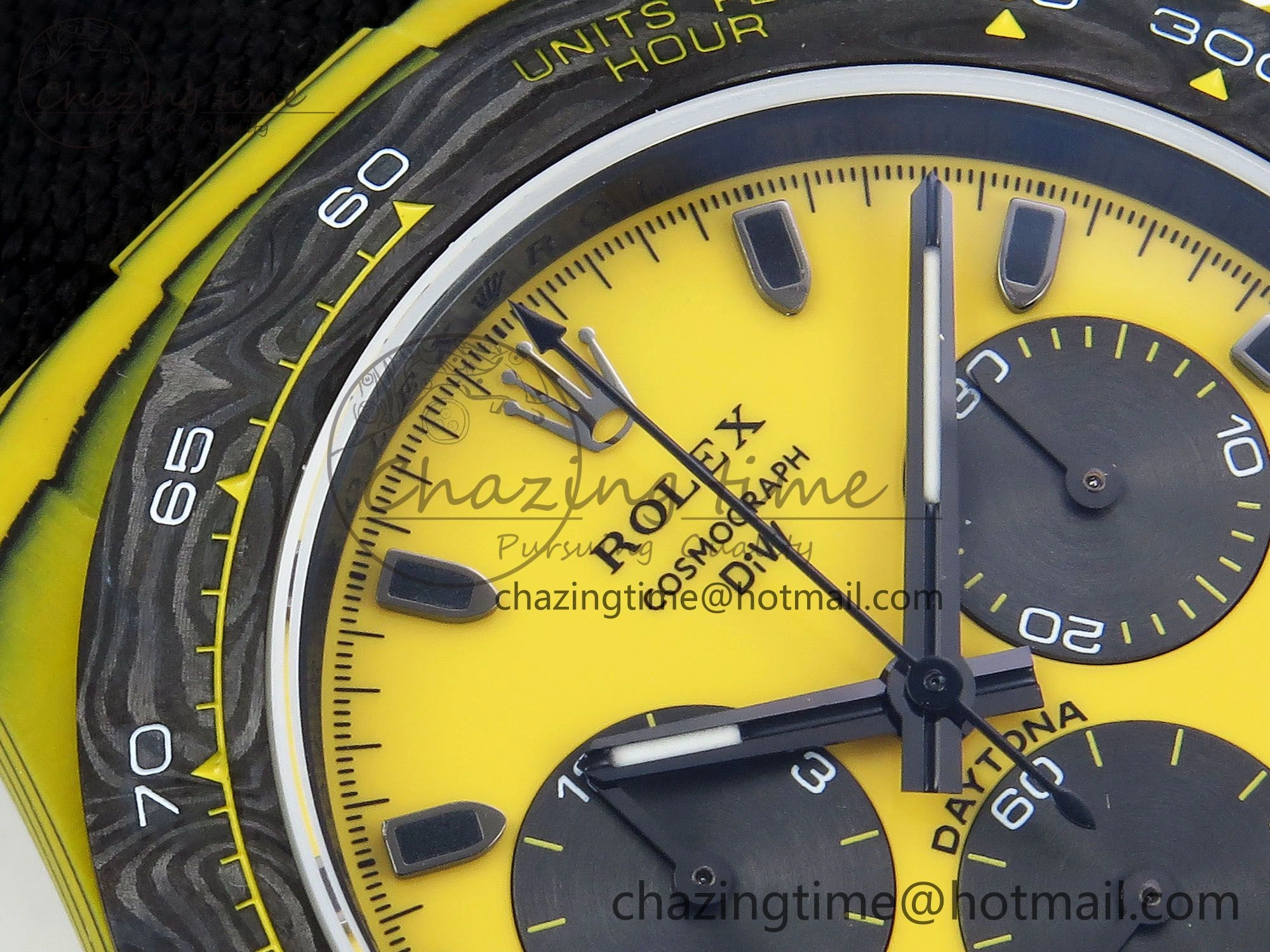 Daytona DIW Yellow Carbon N6F 1:1 Best Edition Yellow Black Dial on Black Nylon Strap SA4130 V2