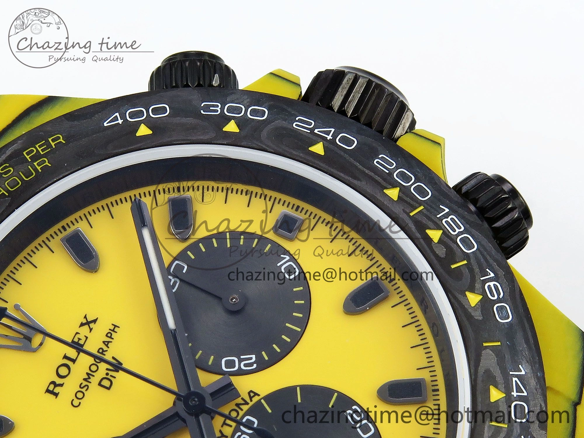 Daytona DIW Yellow Carbon N6F 1:1 Best Edition Yellow Black Dial on Black Nylon Strap SA4130 V2