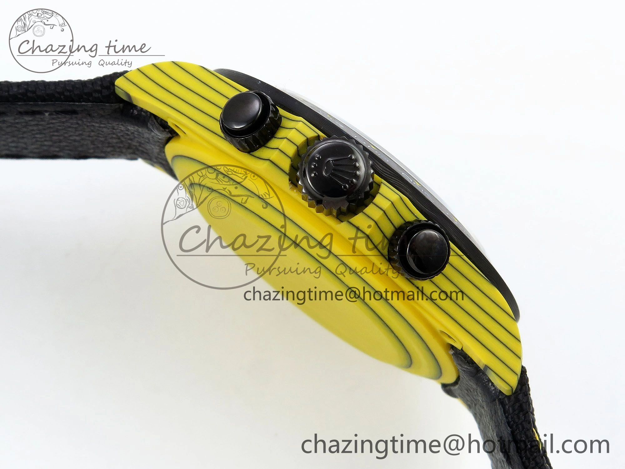 Daytona DIW Yellow Carbon N6F 1:1 Best Edition Yellow Black Dial on Black Nylon Strap SA4130 V2