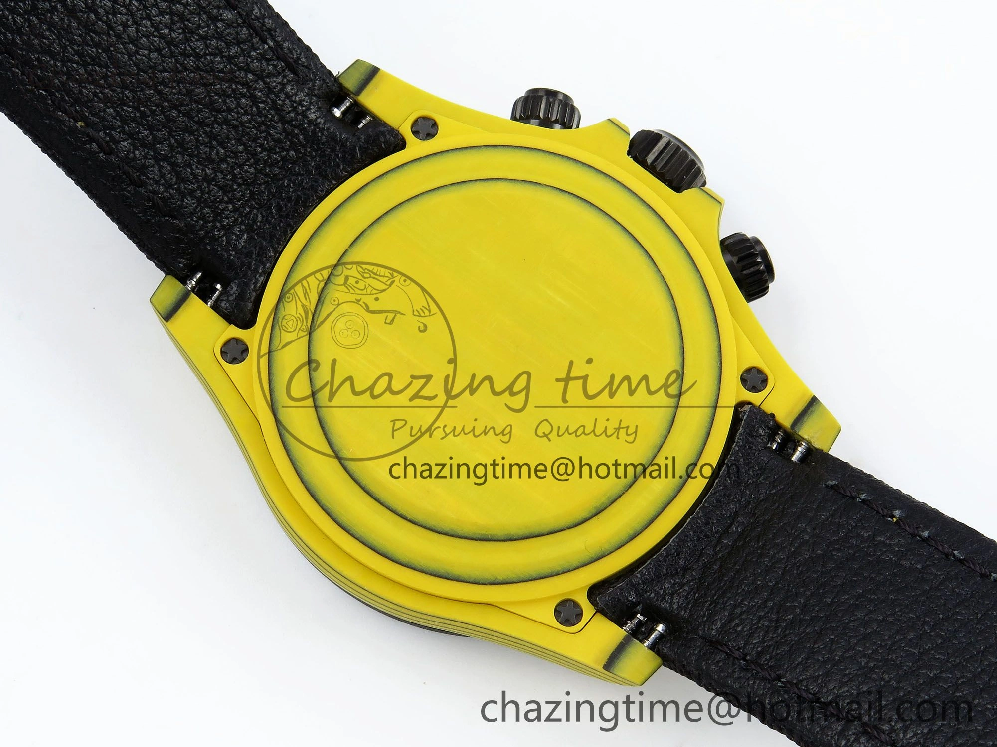 Daytona DIW Yellow Carbon N6F 1:1 Best Edition Yellow Black Dial on Black Nylon Strap SA4130 V2