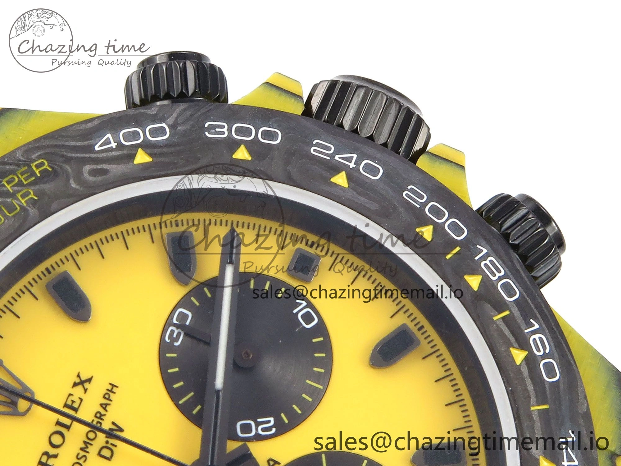 Daytona DIW Yellow Carbon N6F 1:1 Best Edition Yellow Black Dial on Black Nylon Strap SA4130 V2