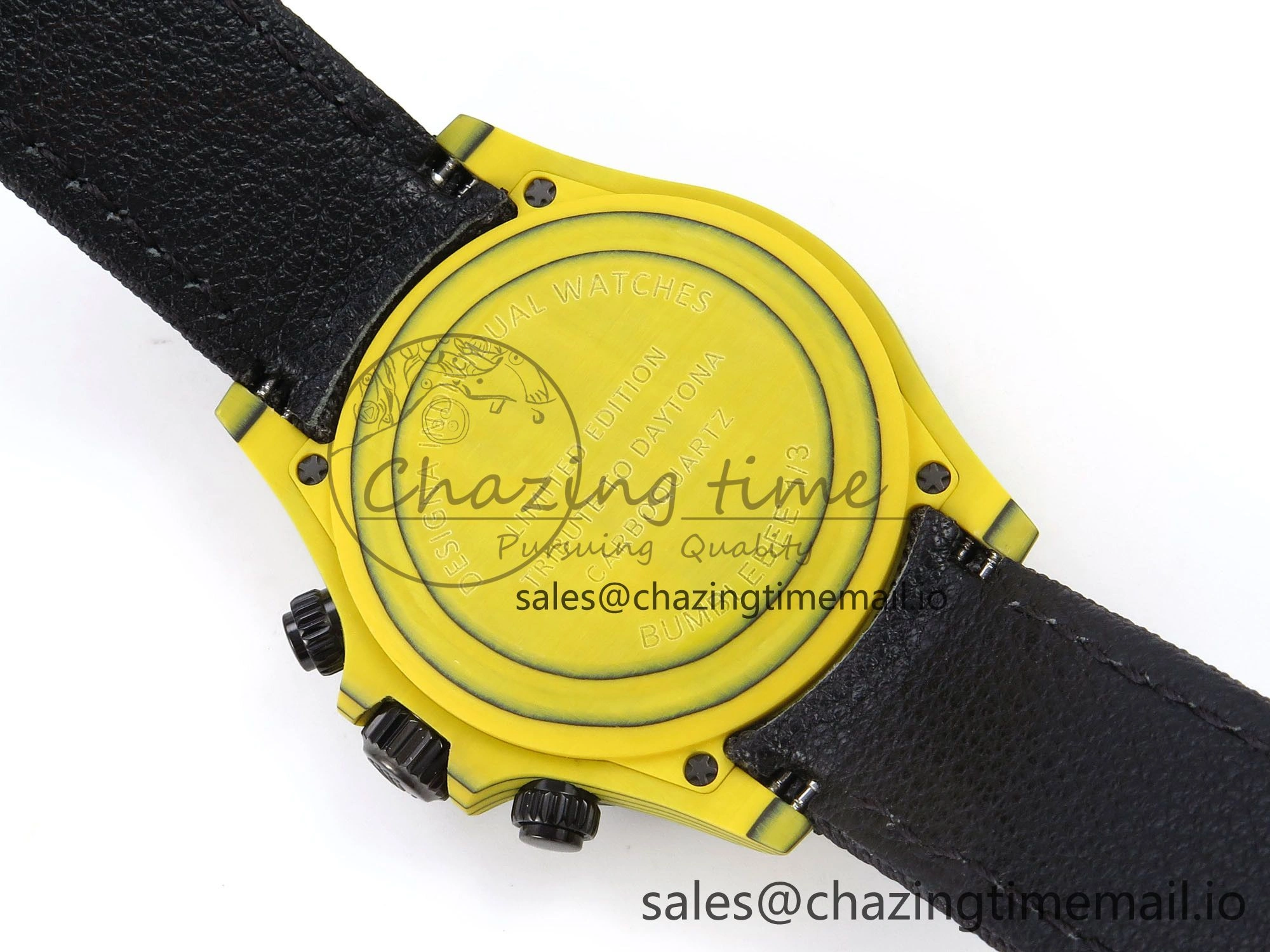 Daytona DIW Yellow Carbon N6F 1:1 Best Edition Yellow Black Dial on Black Nylon Strap SA4130 V2