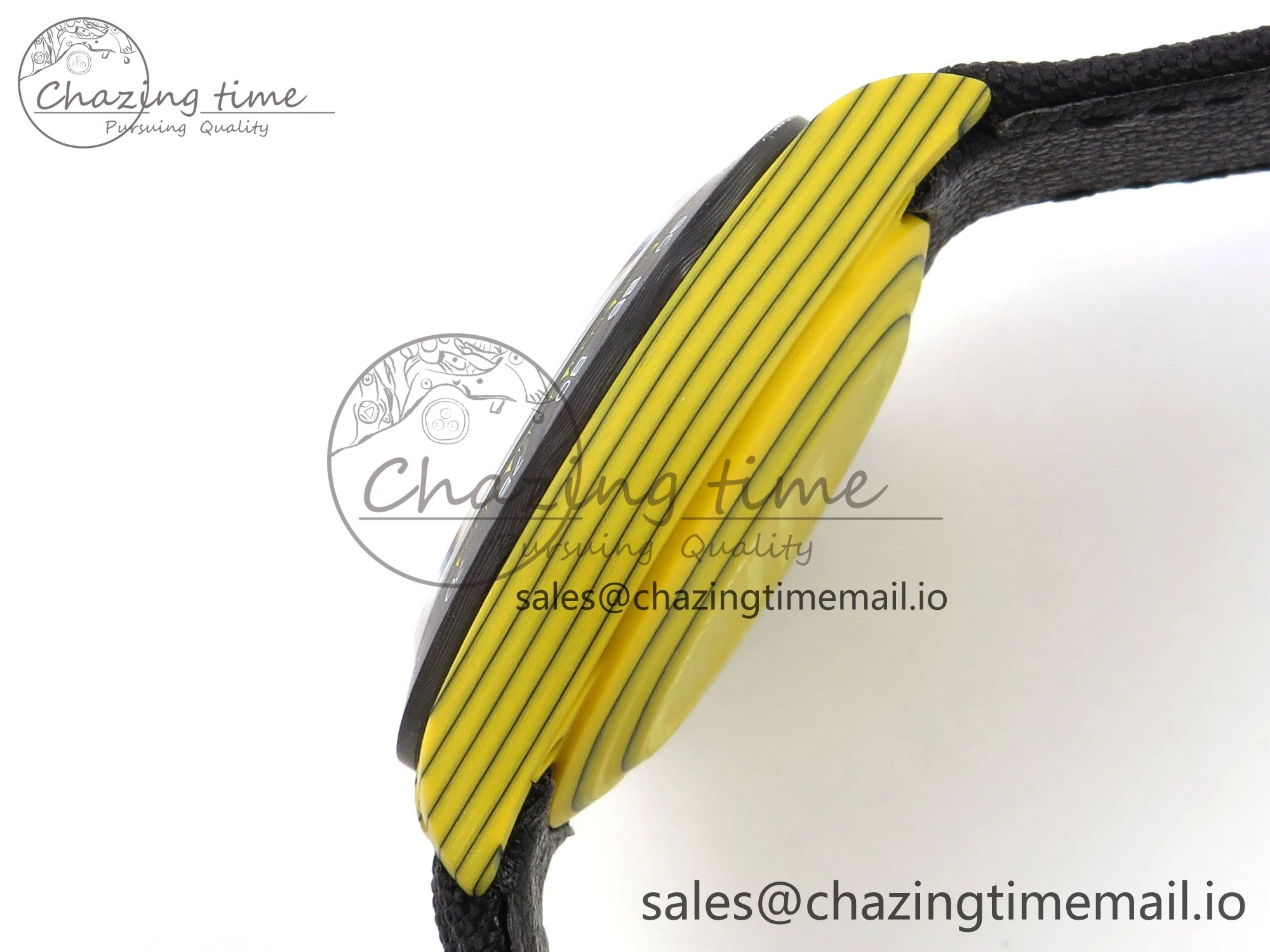 Daytona DIW Yellow Carbon N6F 1:1 Best Edition Yellow Black Dial on Black Nylon Strap SA4130 V2