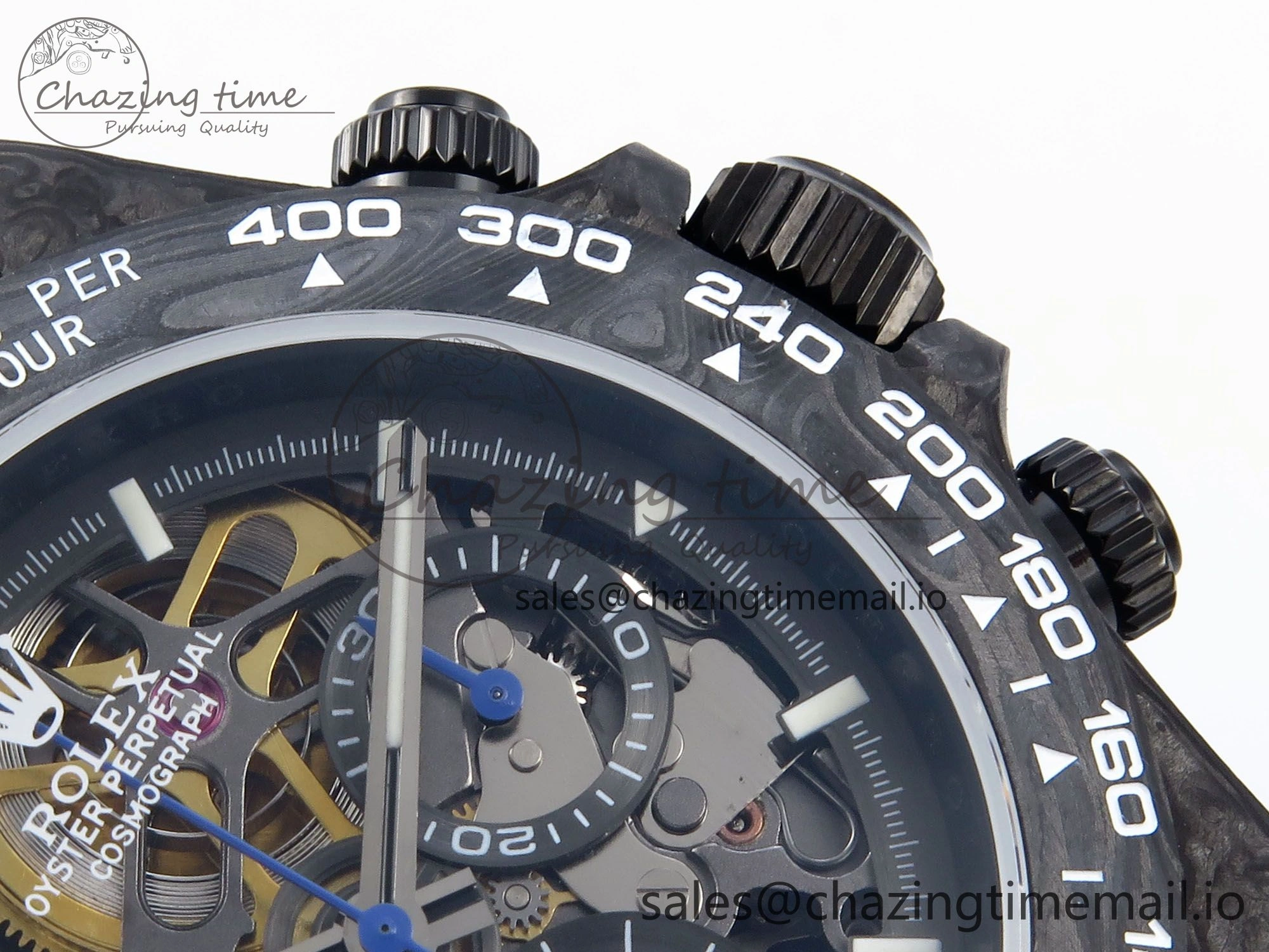 Daytona Diw 40mm N6F 1:1 Best Edition Gray Skeleton Dial Black Nylon Strap DD4801