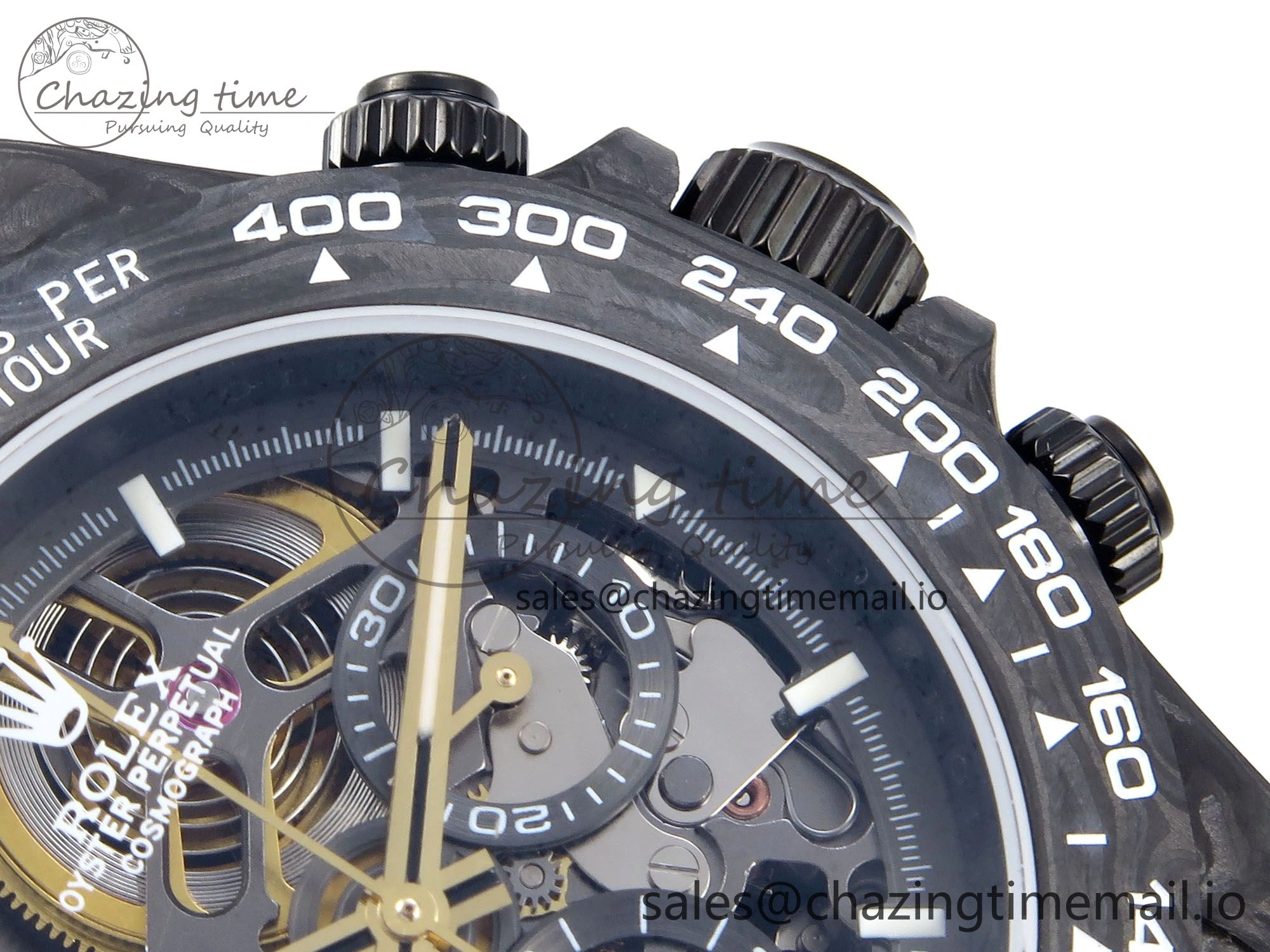Daytona Diw 40mm N6F 1:1 Best Edition Gray Skeleton Dial Black Nylon Strap DD4801