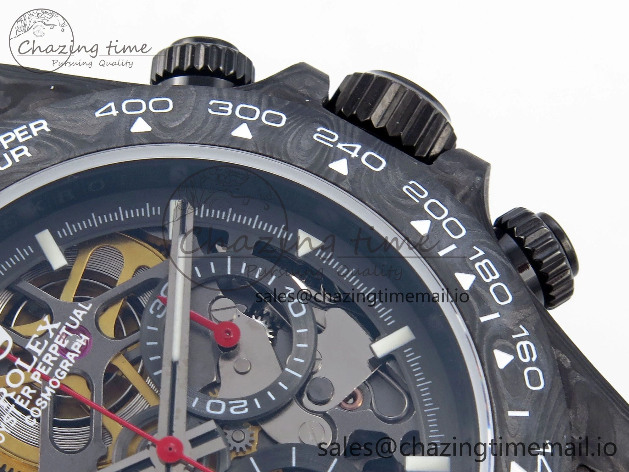 Daytona Diw 40mm N6F 1:1 Best Edition Gray Skeleton Dial Black Nylon Strap DD4801