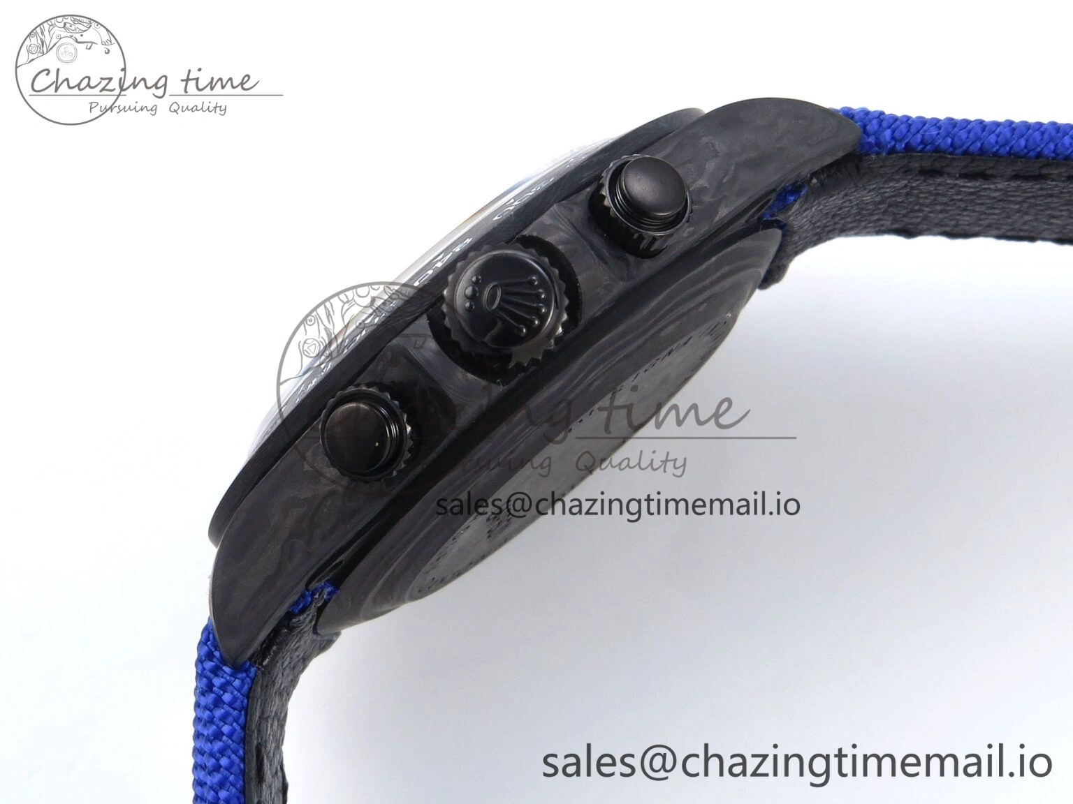 Daytona Diw 40mm N6F 1:1 Best Edition Gray Skeleton Dial Blue Nylon Strap DD4801