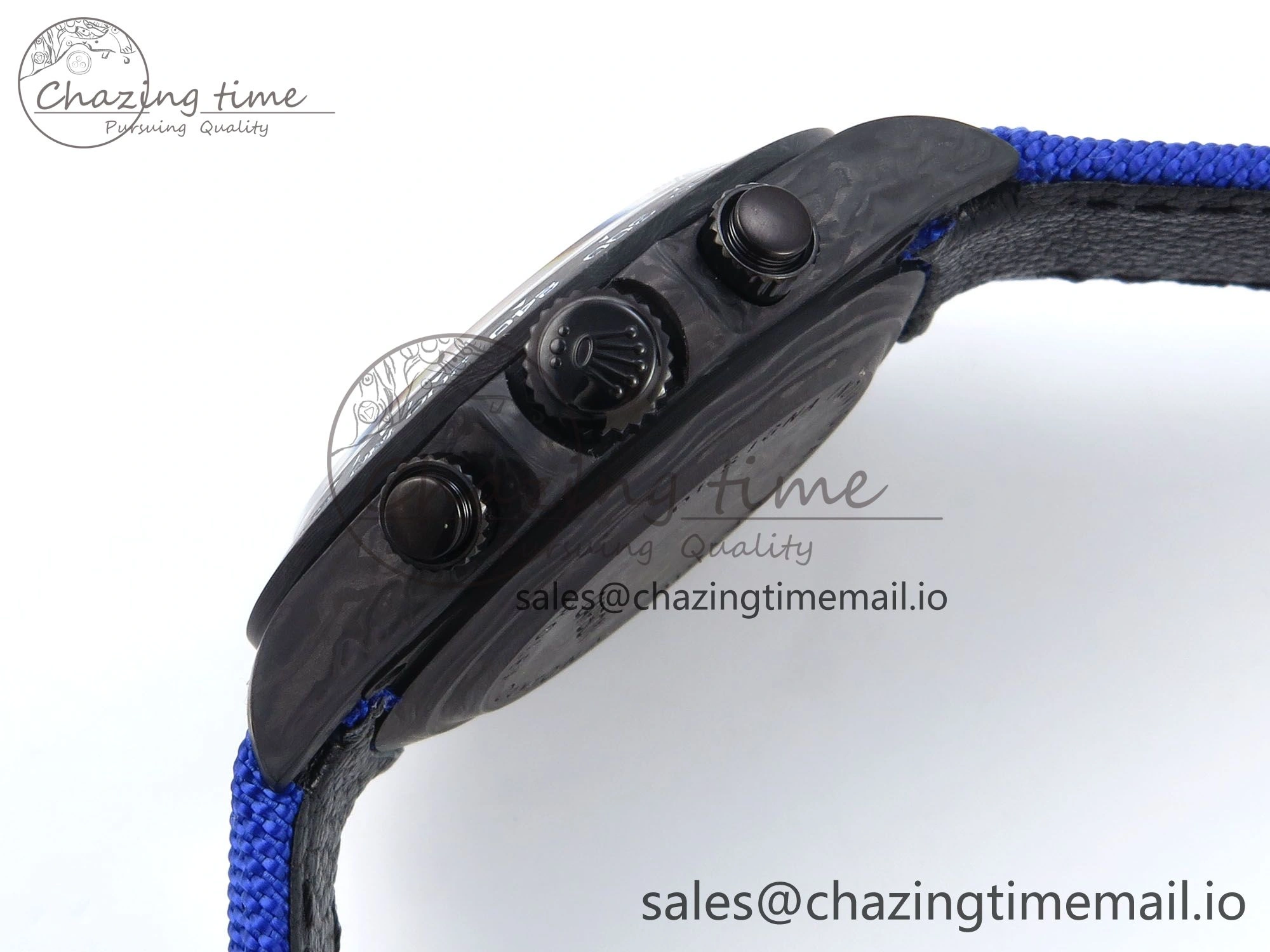 Daytona Diw 40mm N6F 1:1 Best Edition Gray Skeleton Dial Blue Nylon Strap DD4801