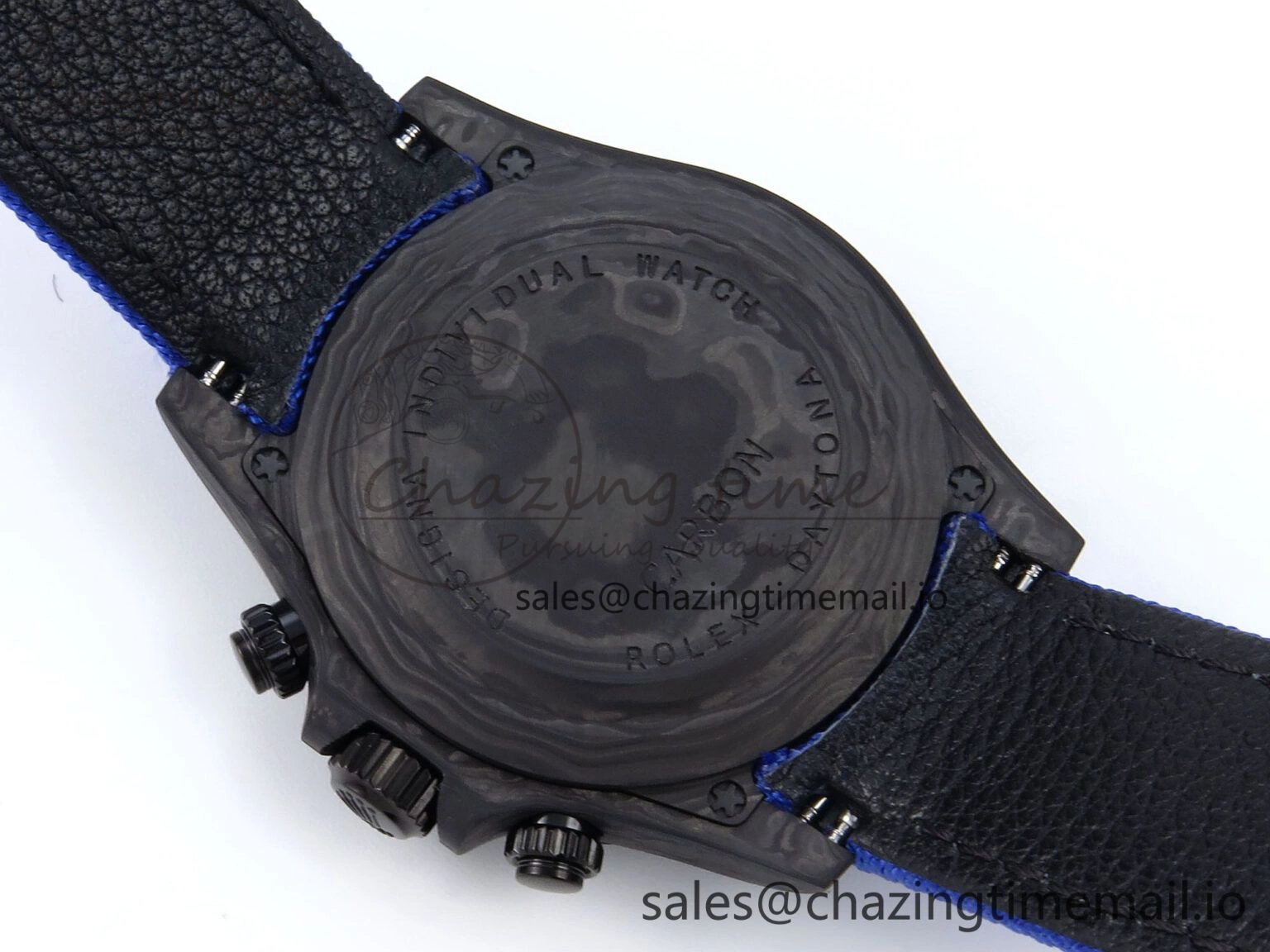 Daytona Diw 40mm N6F 1:1 Best Edition Gray Skeleton Dial Blue Nylon Strap DD4801