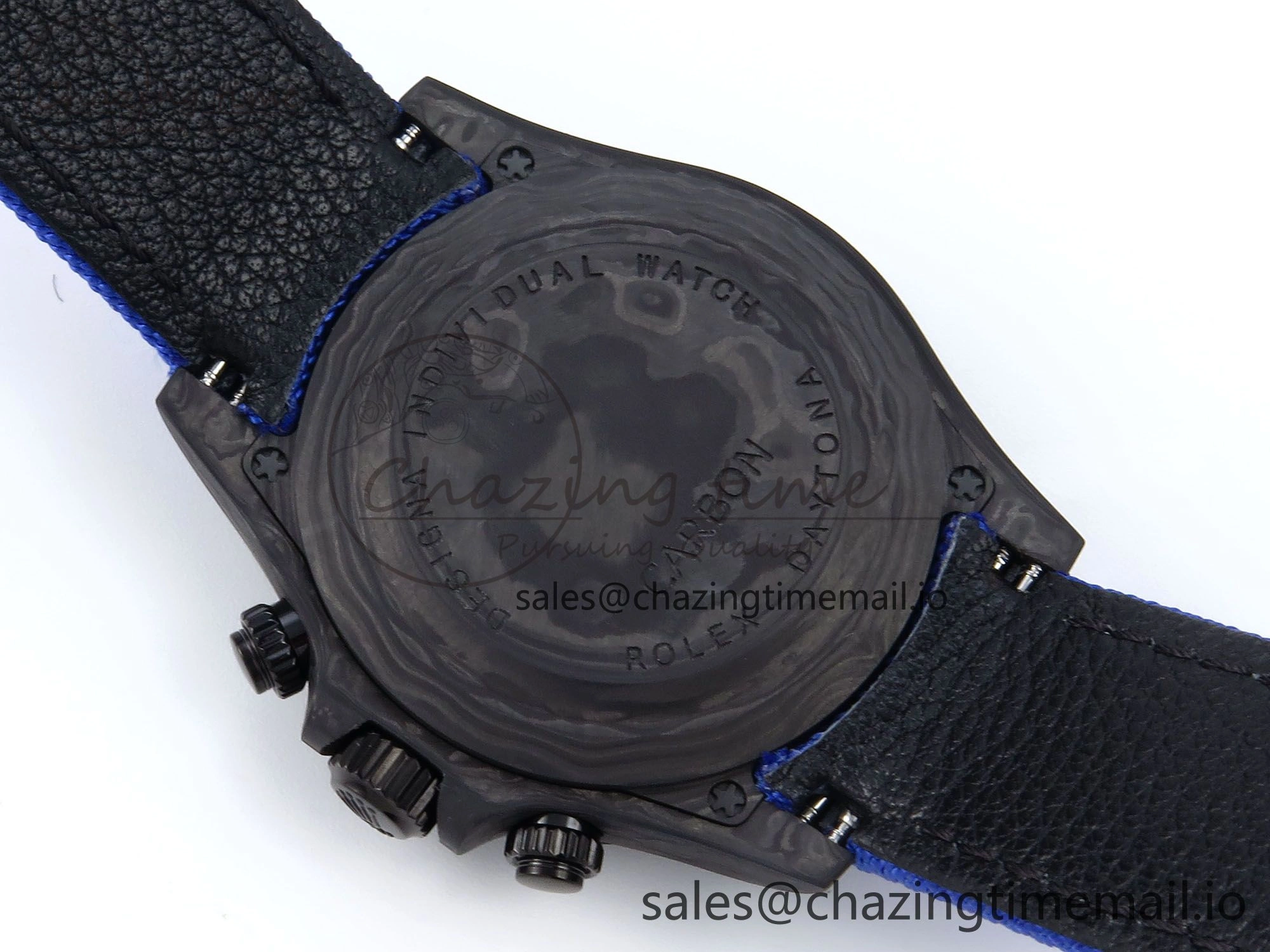 Daytona Diw 40mm N6F 1:1 Best Edition Gray Skeleton Dial Blue Nylon Strap DD4801