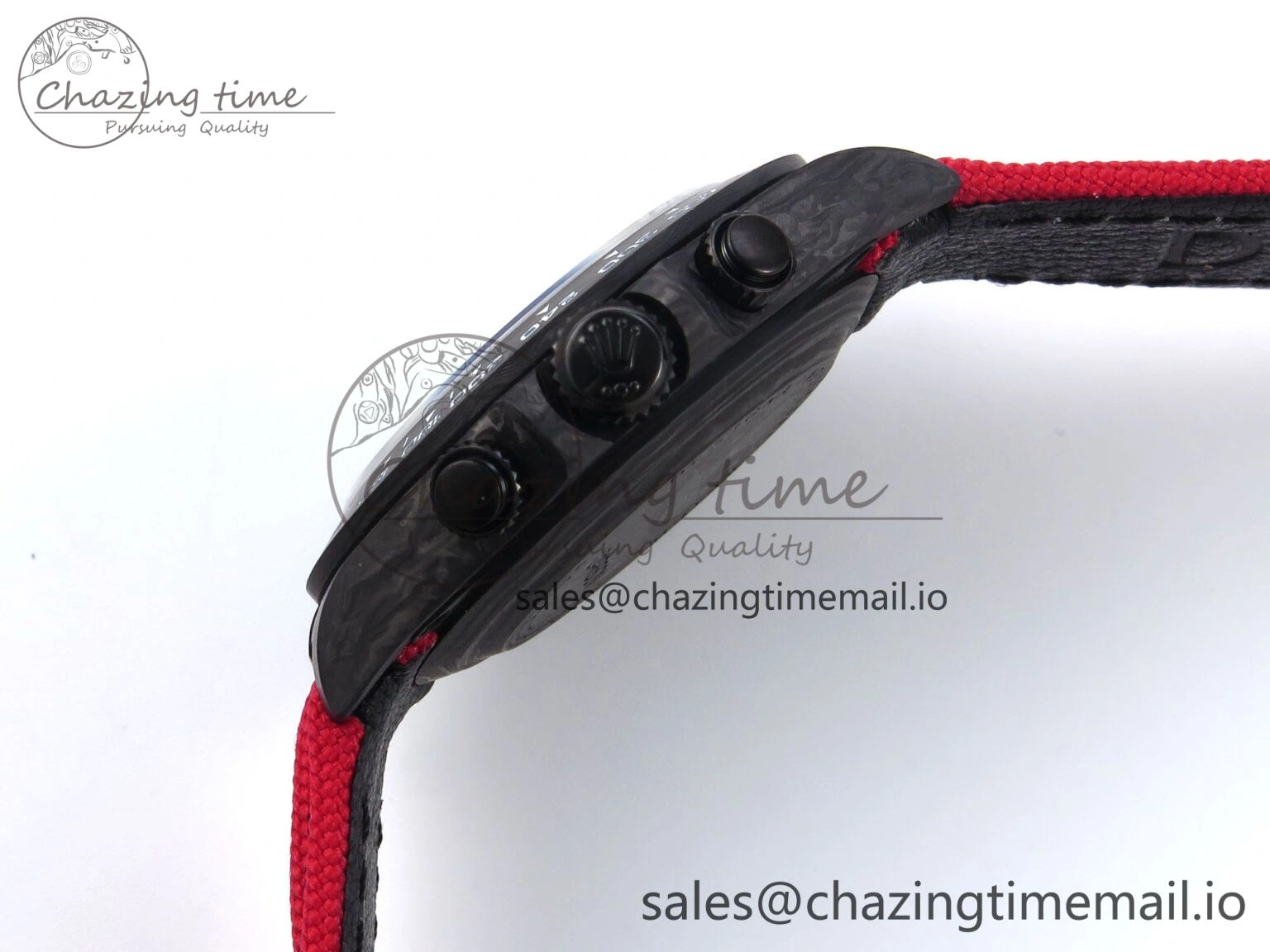 Daytona Diw 40mm N6F 1:1 Best Edition Gray Skeleton Dial Red Nylon Strap DD4801