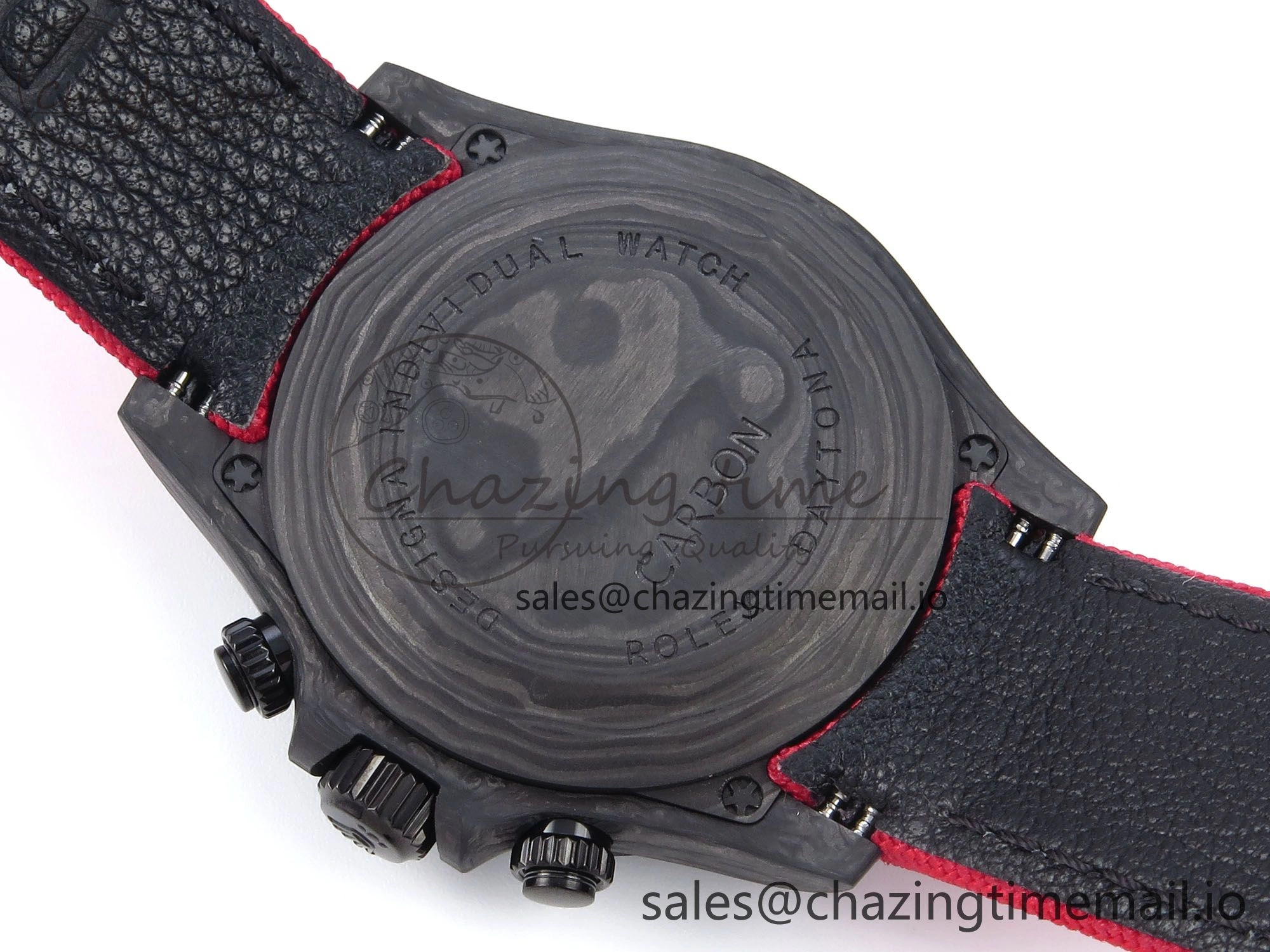 Daytona Diw 40mm N6F 1:1 Best Edition Gray Skeleton Dial Red Nylon Strap DD4801