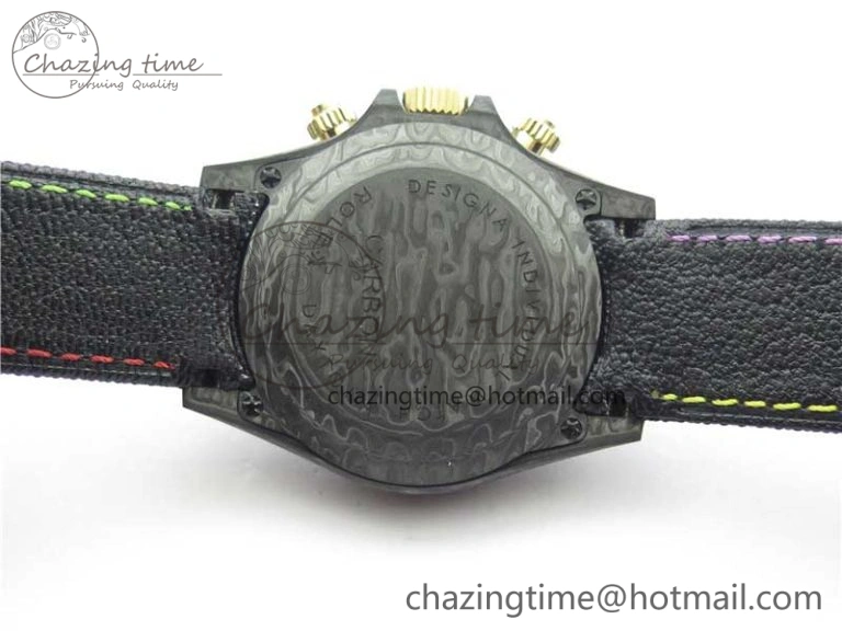 Daytona Diw Carbon WWF Best Edition Black Pink Dial On Nylon Strap A7750 V2