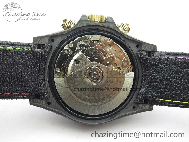 Daytona Diw Carbon WWF Best Edition Black Pink Dial On Nylon Strap A7750 V2
