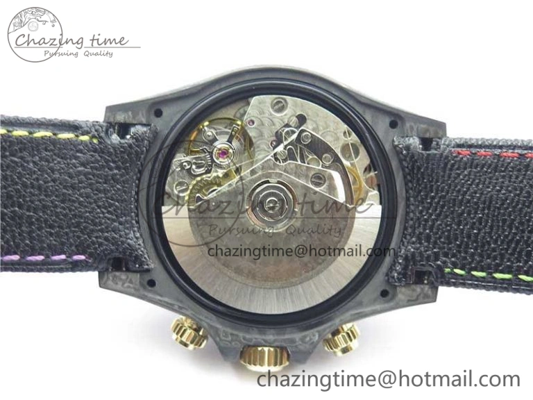 Daytona Diw Carbon WWF Best Edition Black Pink Dial On Nylon Strap A7750 V2