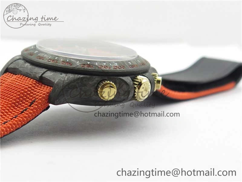 Daytona Diw Carbon WWF Best Edition Orange Dial On Orange Nylon Strap A7750 V2