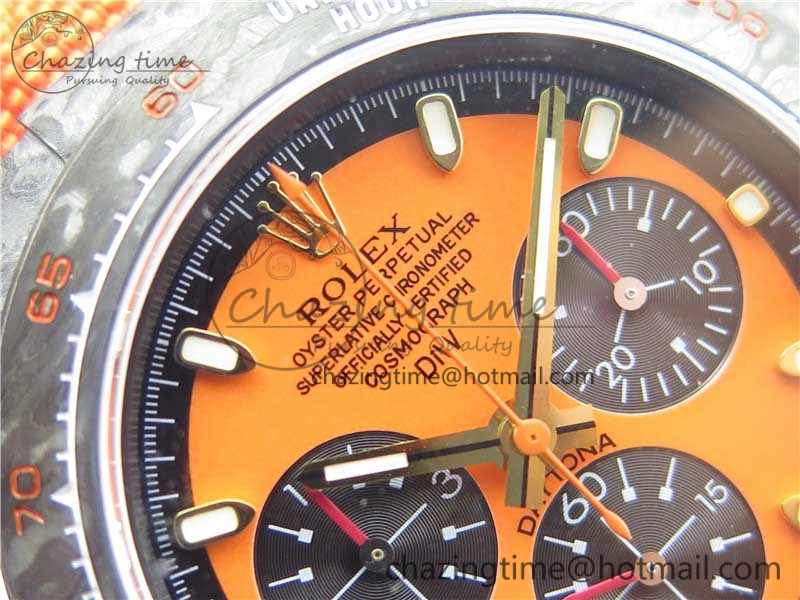 Daytona Diw Carbon WWF Best Edition Orange Dial On Orange Nylon Strap A7750 V2