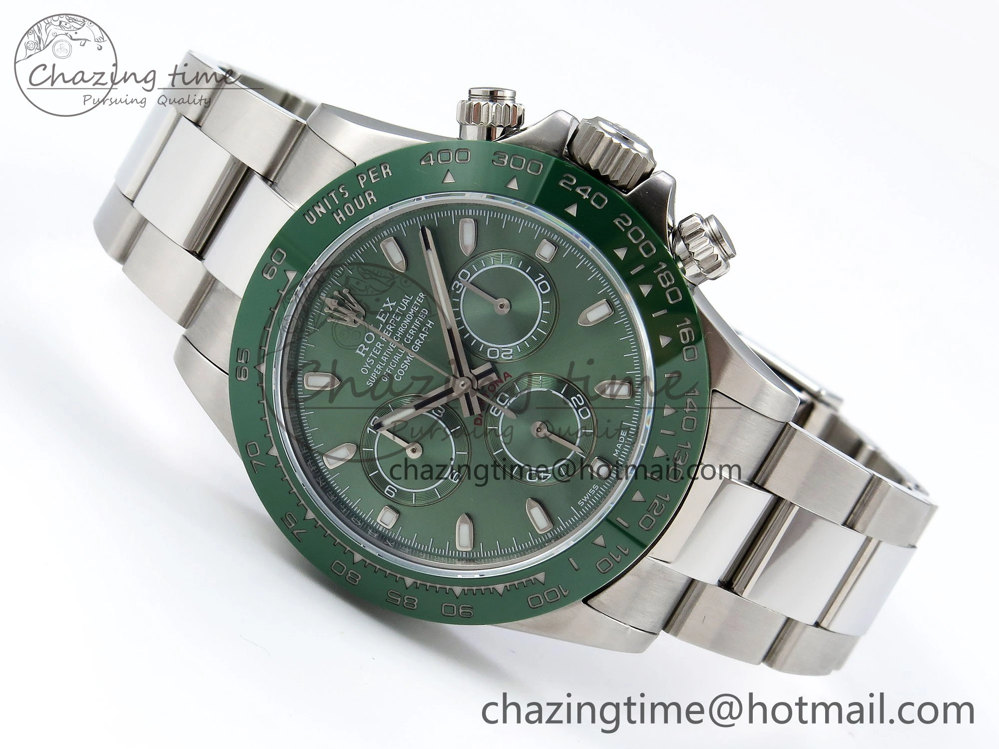 Daytona Green Ceramic Noob Best Edition Green Dial on SS Oyster Bracelet SA4130