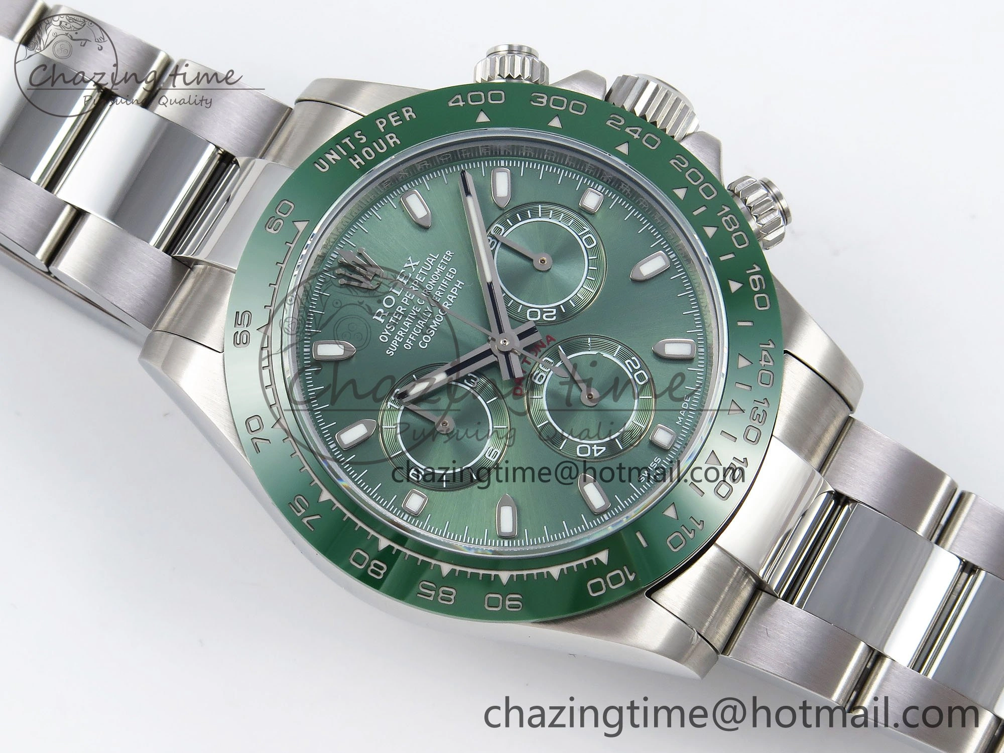 Daytona Green Ceramic Noob Best Edition Green Dial on SS Oyster Bracelet SA4130