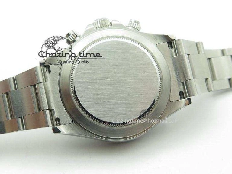 Daytona JF 1:1 Best Edition Black Ceramic Bezel Silver Dial On SS Bracelet A7750
