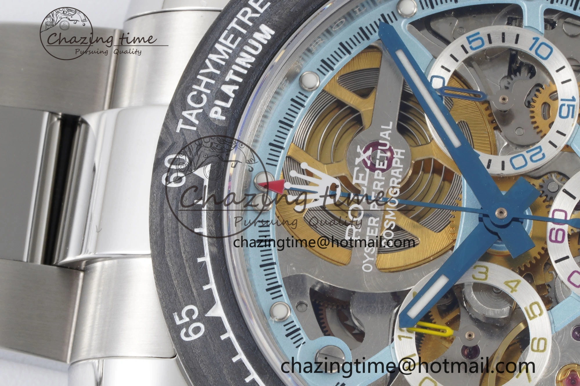 Daytona Montoya SONIC Best Edition Carbon Bezel Skeleton Dial on SS Oyster Bracelet SA4130