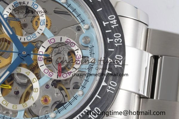 Daytona Montoya SONIC Best Edition Carbon Bezel Skeleton Dial on SS Oyster Bracelet SA4130