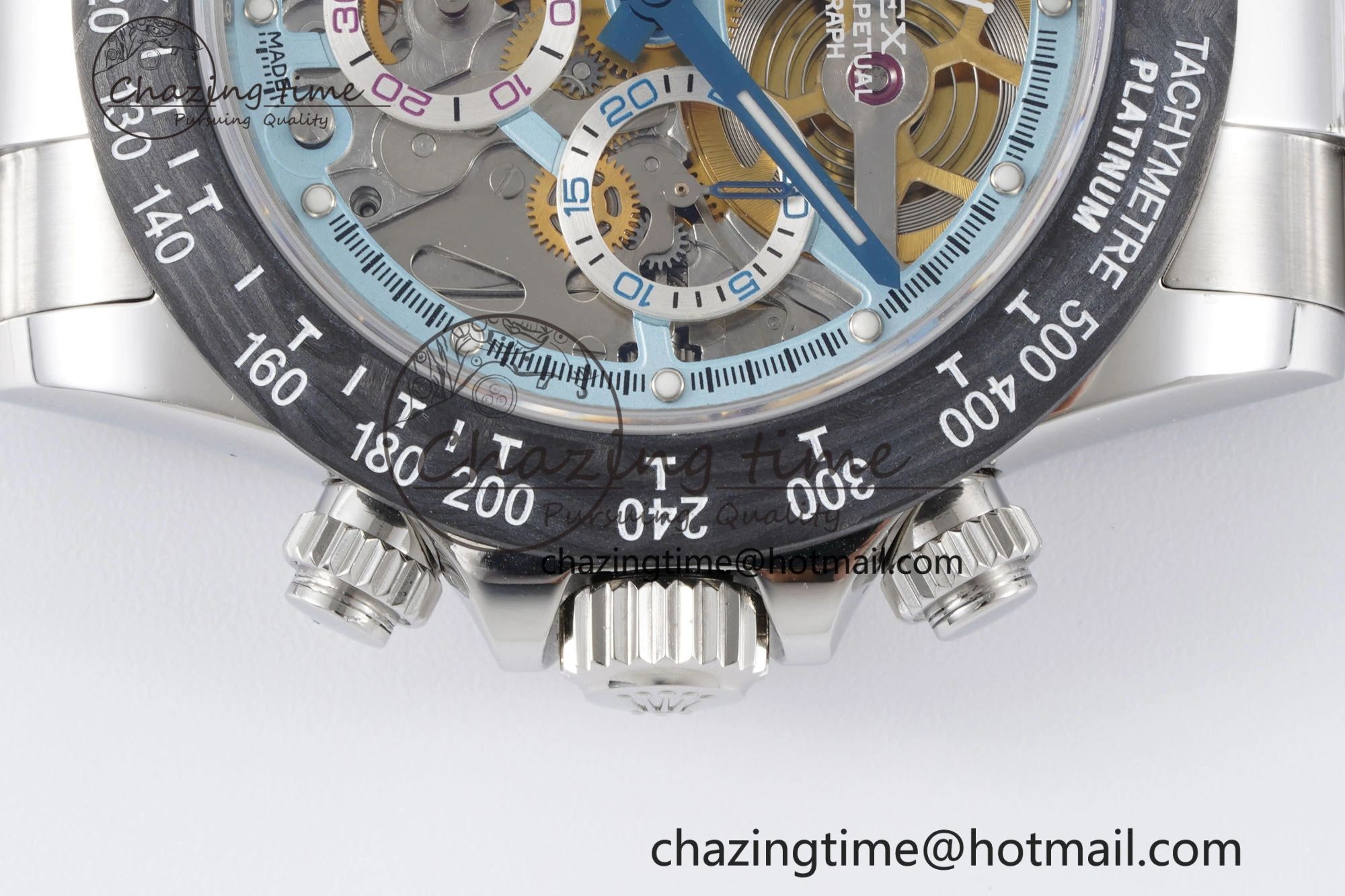 Daytona Montoya SONIC Best Edition Carbon Bezel Skeleton Dial on SS Oyster Bracelet SA4130