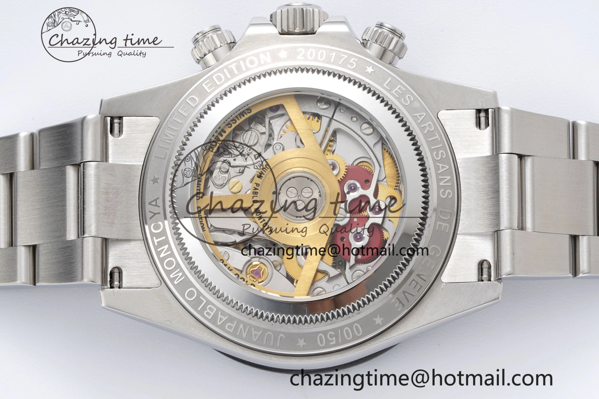 Daytona Montoya SONIC Best Edition Carbon Bezel Skeleton Dial on SS Oyster Bracelet SA4130