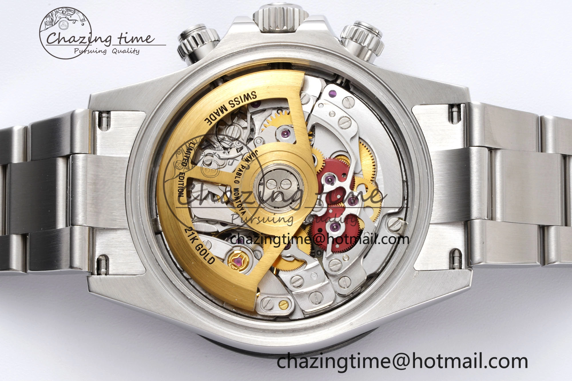 Daytona Montoya SONIC Best Edition Carbon Bezel Skeleton Dial on SS Oyster Bracelet SA4130