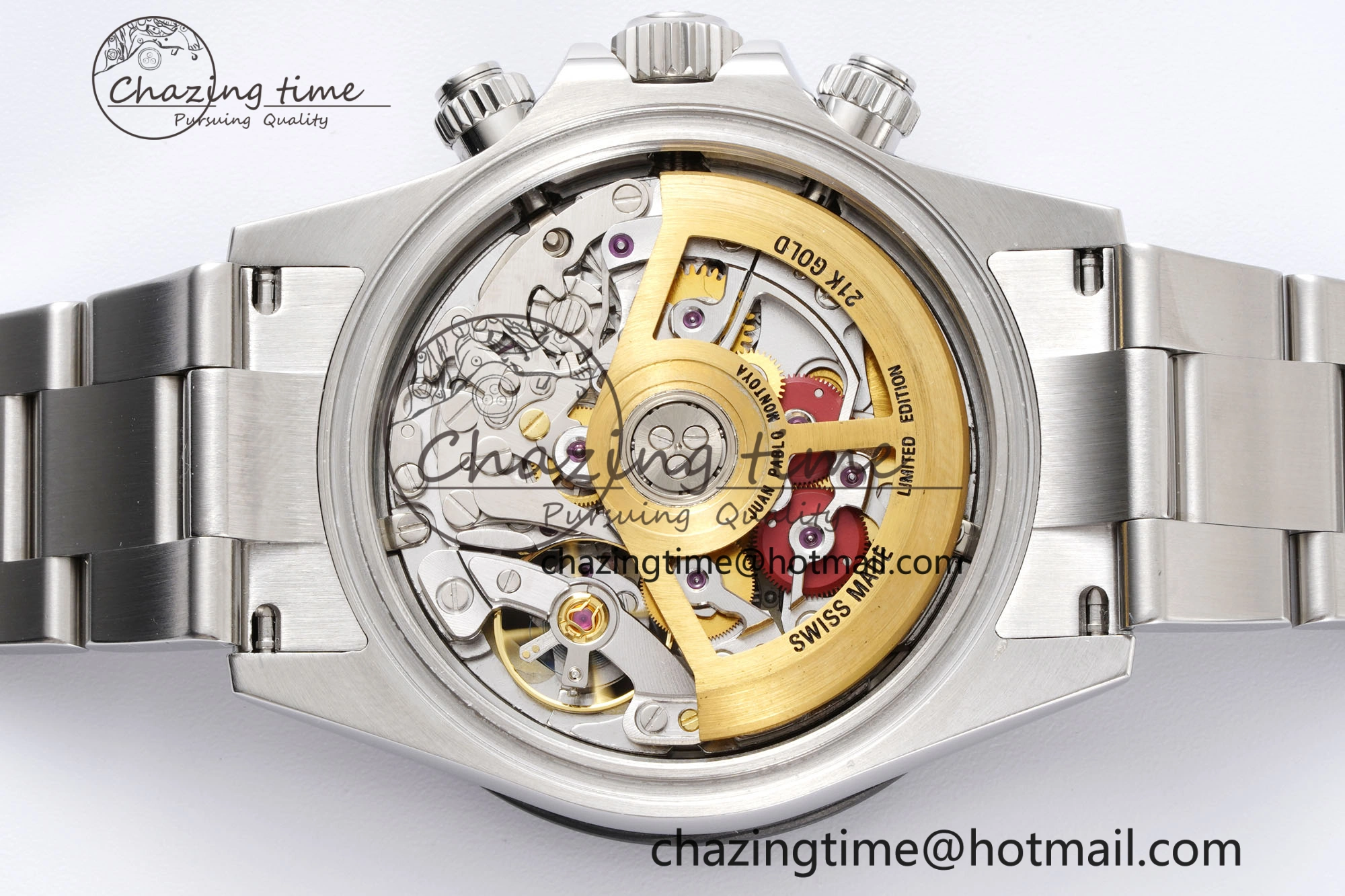 Daytona Montoya SONIC Best Edition Carbon Bezel Skeleton Dial on SS Oyster Bracelet SA4130
