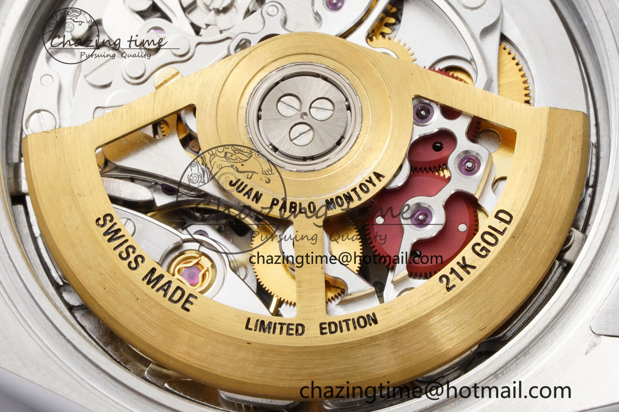 Daytona Montoya SONIC Best Edition Carbon Bezel Skeleton Dial on SS Oyster Bracelet SA4130