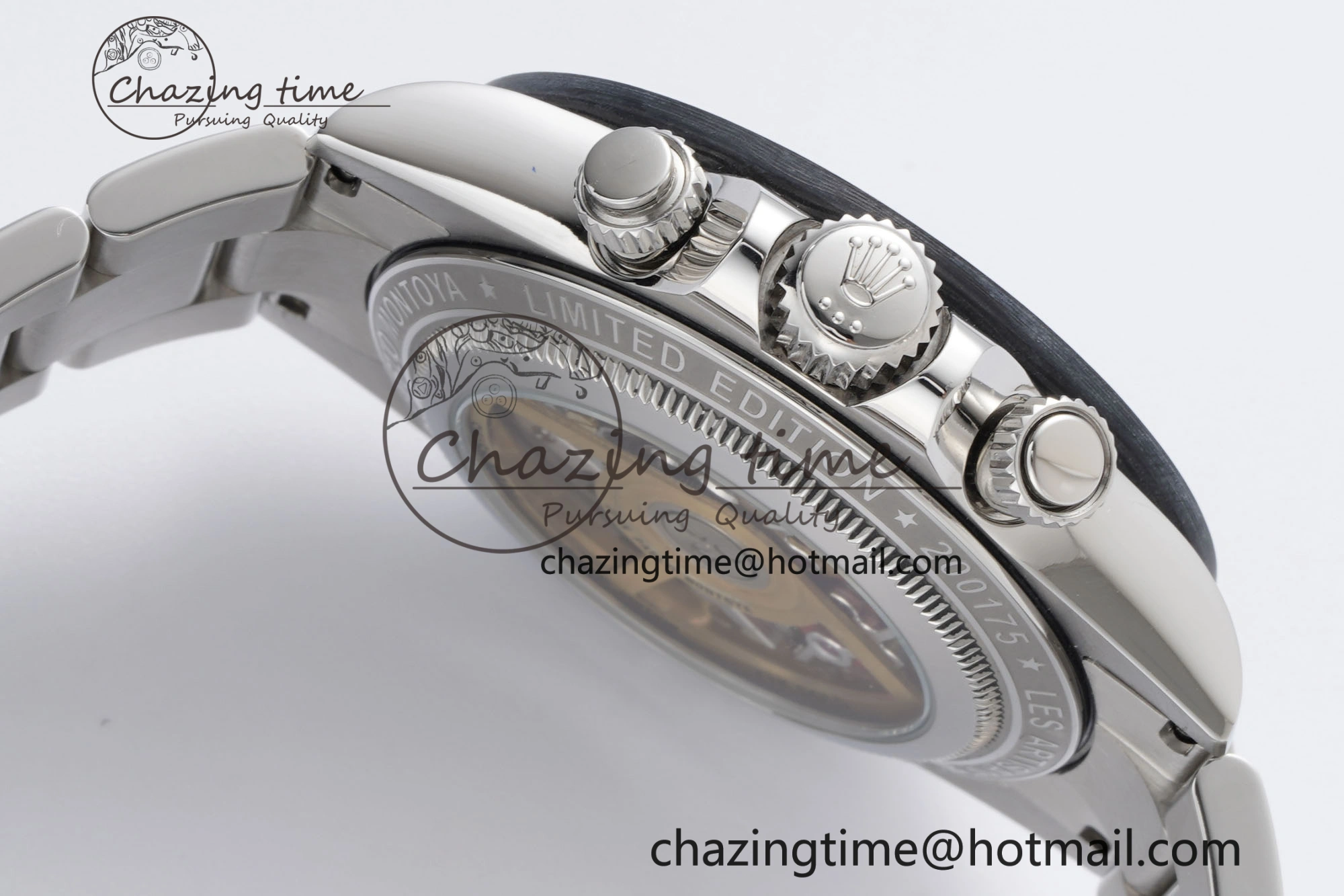 Daytona Montoya SONIC Best Edition Carbon Bezel Skeleton Dial on SS Oyster Bracelet SA4130