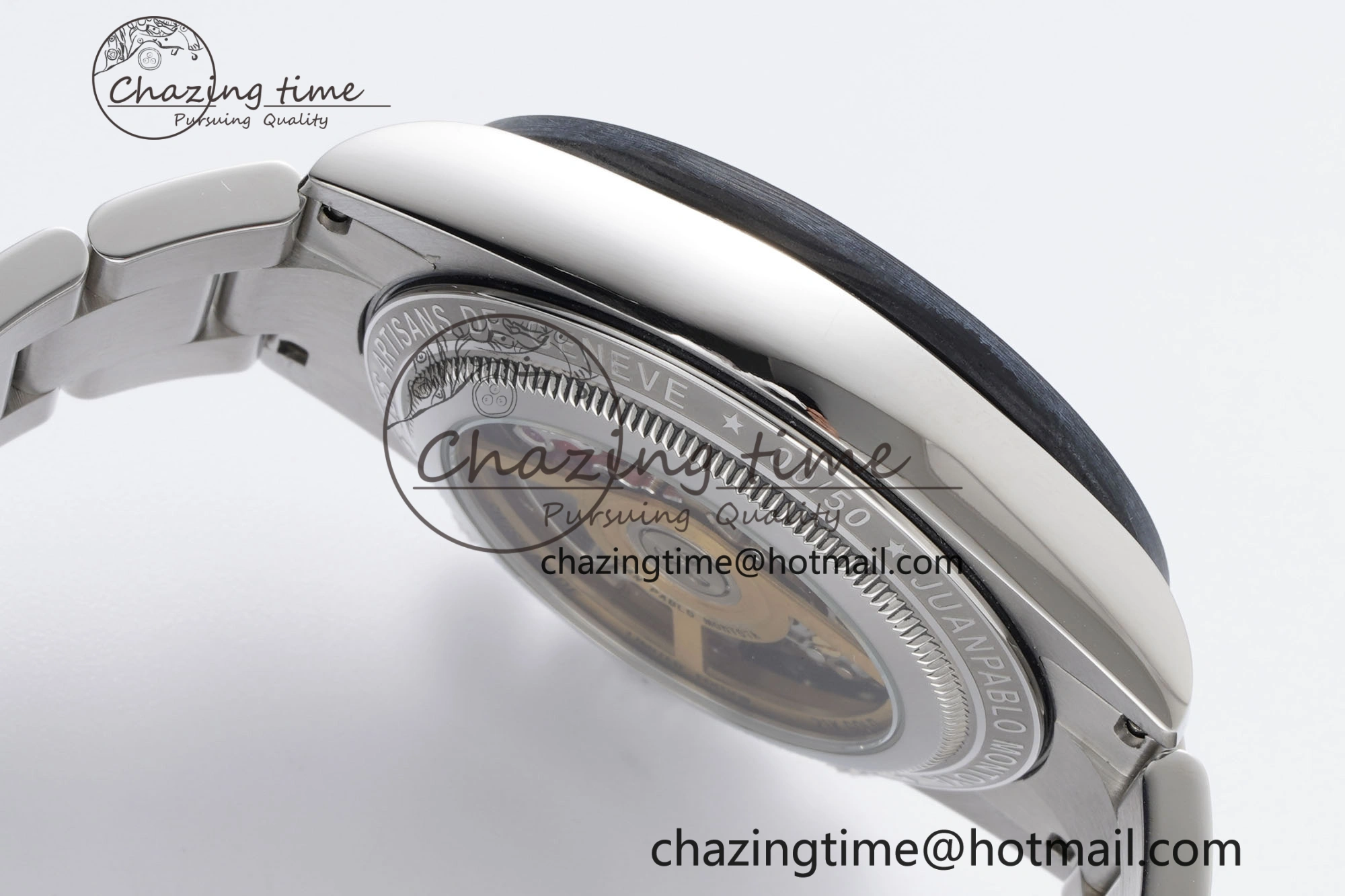 Daytona Montoya SONIC Best Edition Carbon Bezel Skeleton Dial on SS Oyster Bracelet SA4130