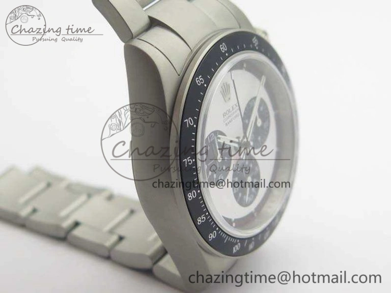 Daytona Newman Sandblasted SS White Black Dial On SS Bracelet A7750
