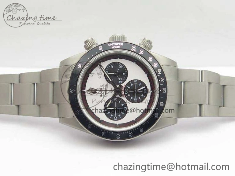 Daytona Newman Sandblasted SS White Black Dial On SS Bracelet A7750