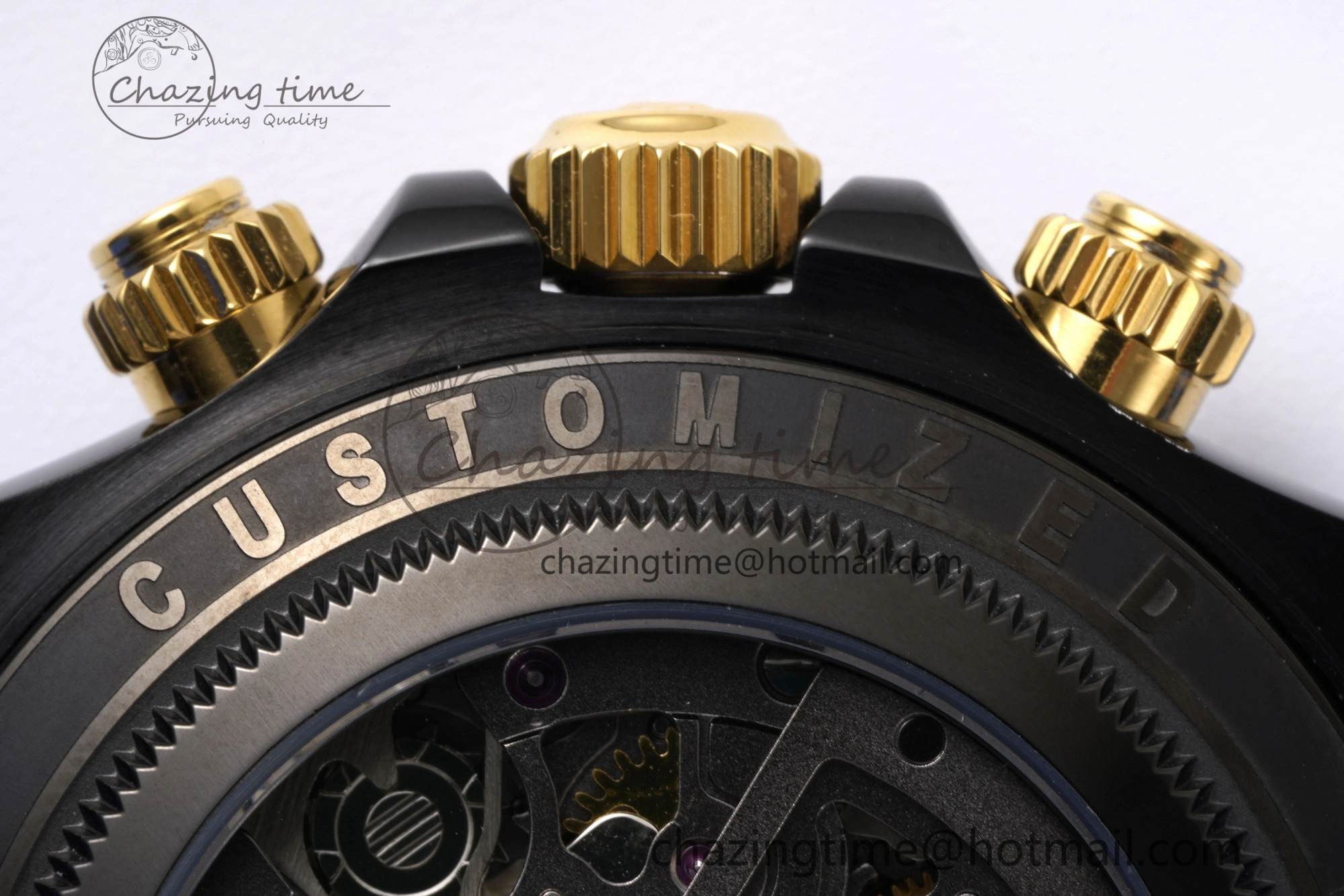 Daytona PVD Carbon Bezel GETF Best Edition Skeleton Red Dial on Red Rubber Strap SA4130